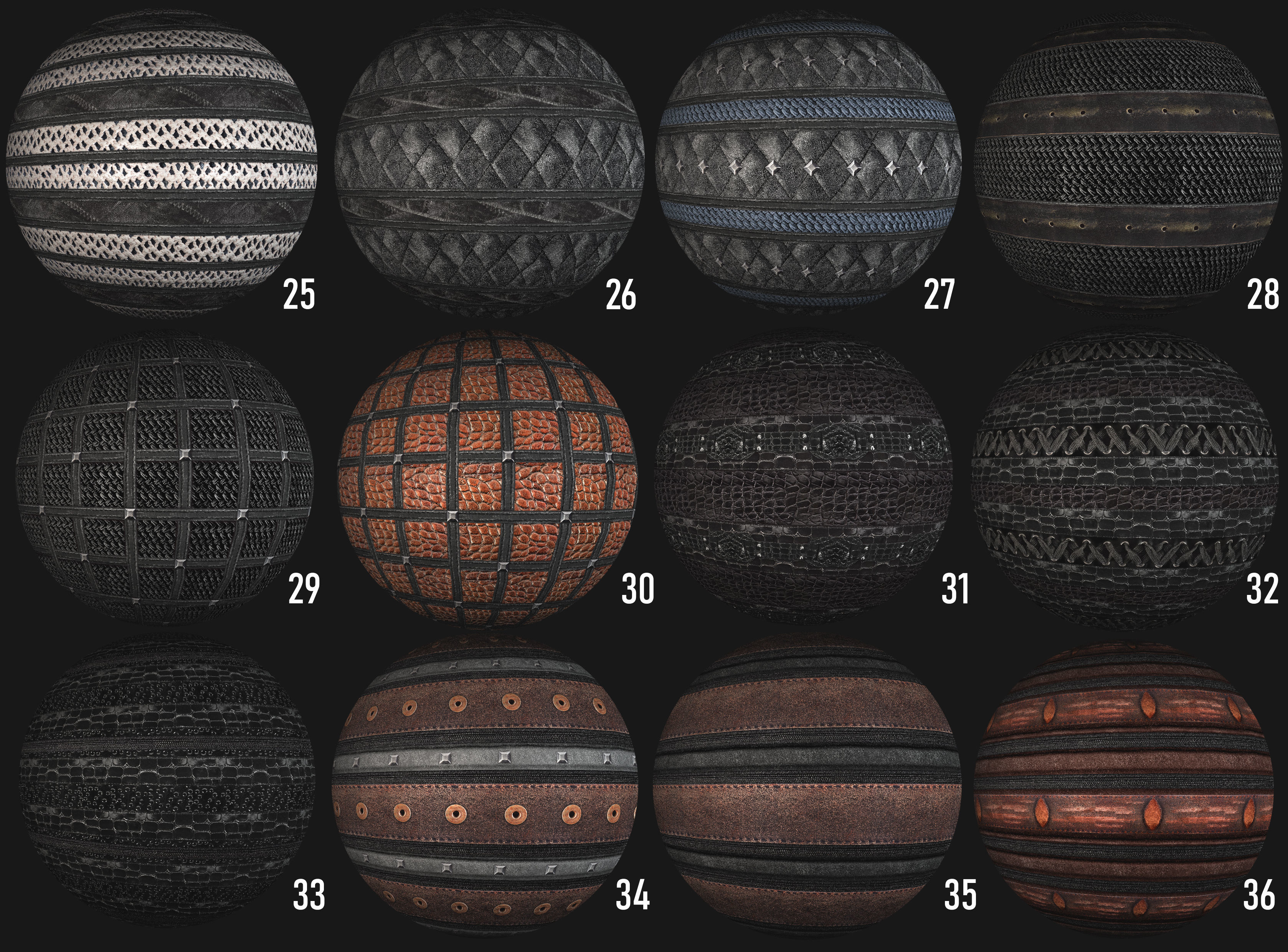 100 leather belt mesh armor PBR photo seamless 4k textures Texture_3