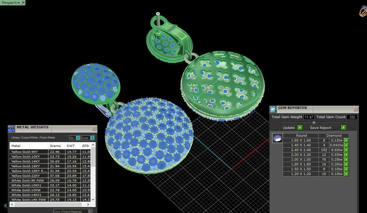 Shining-earrings 3D model_1