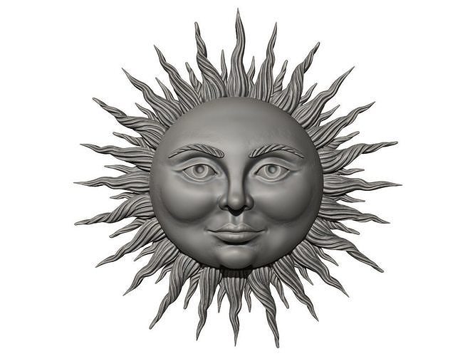  Vintage Sun with Face - 3D Model for Printing and Casting 3D print model