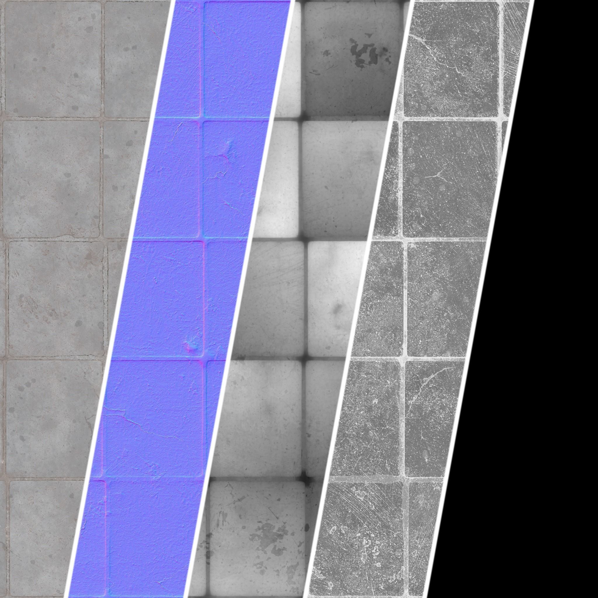 Pavement Materials 105- Concrete Paving - Sbsar Pbr 4k Seamless Texture_3