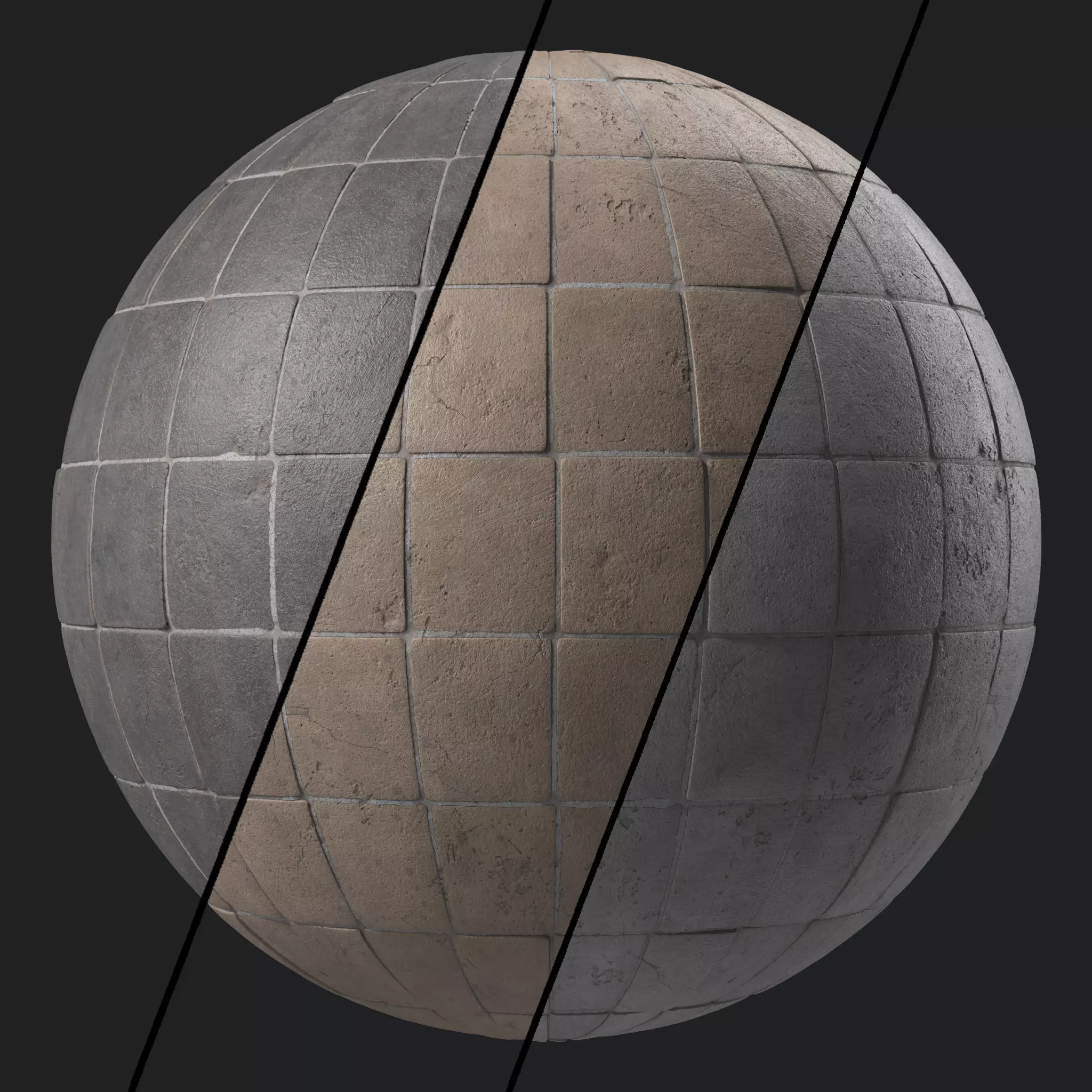 Pavement Materials 105- Concrete Paving - Sbsar Pbr 4k Seamless Texture_0