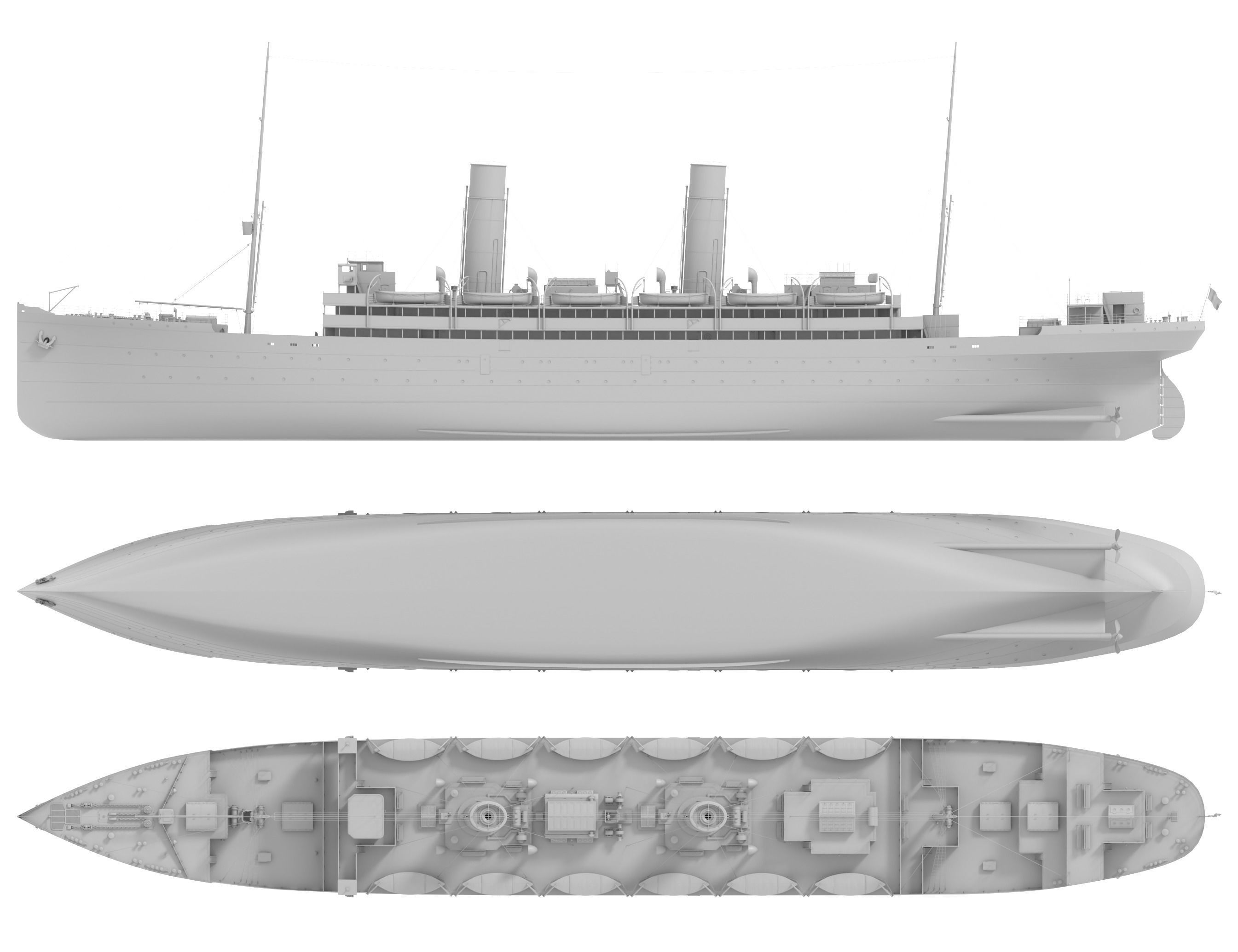 Passenger Steam Ship 3D model_11