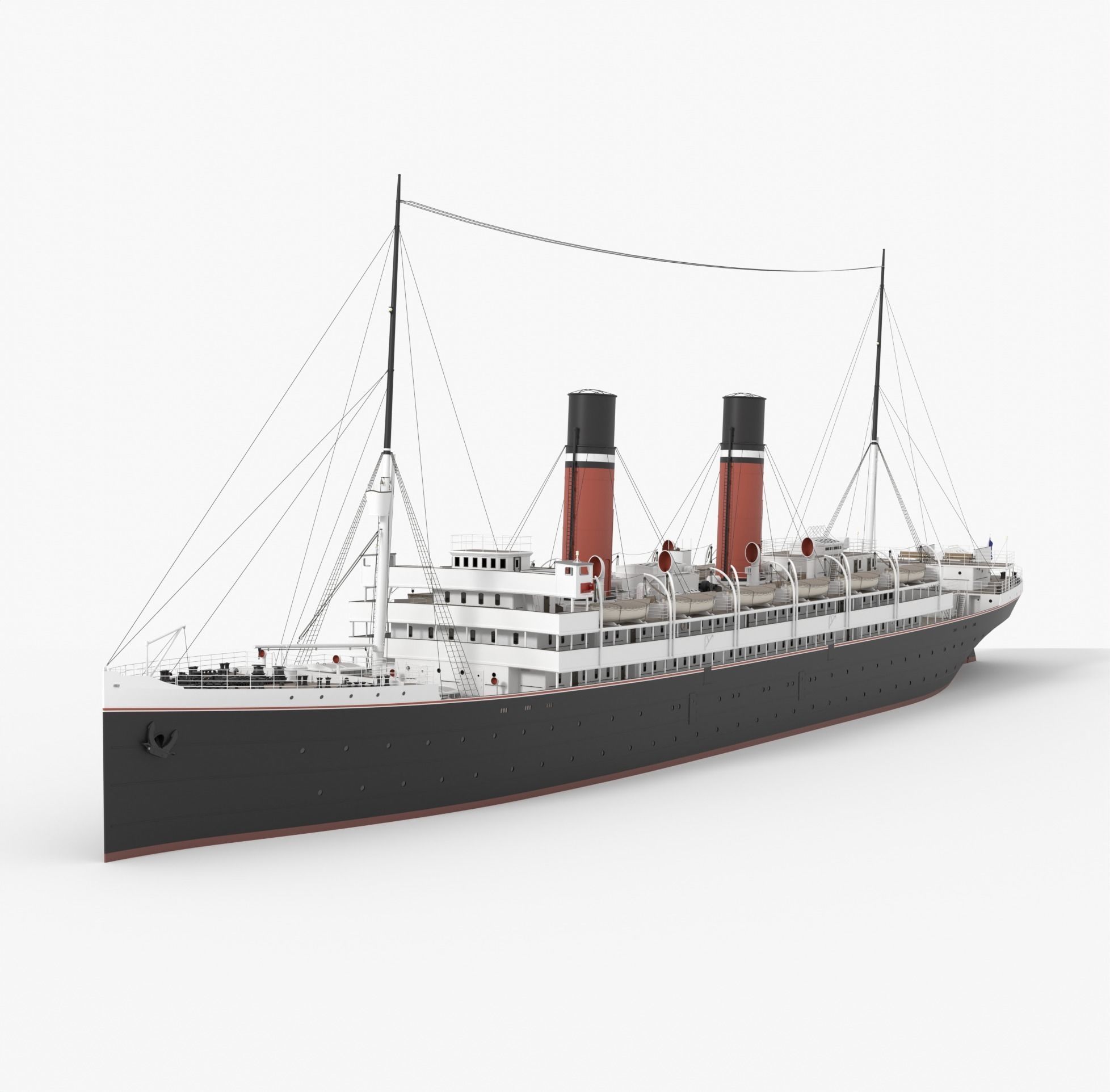 Passenger Steam Ship 3D model_3