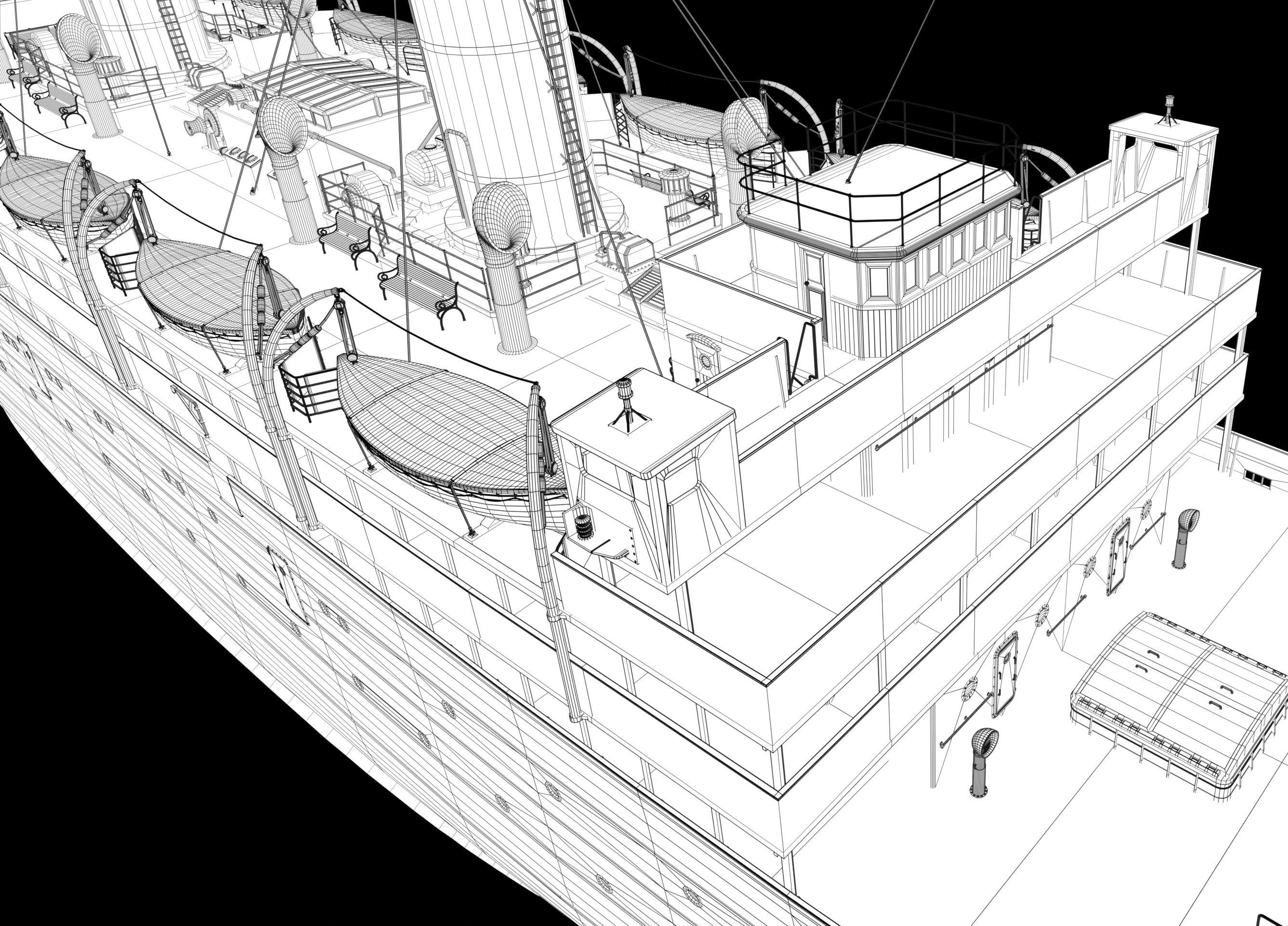 Passenger Steam Ship 3D model_14