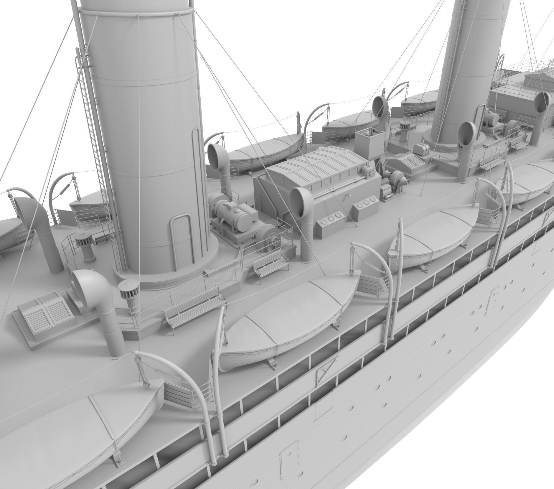 Passenger Steam Ship 3D model_12