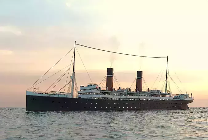 Passenger Steam Ship 3D model
