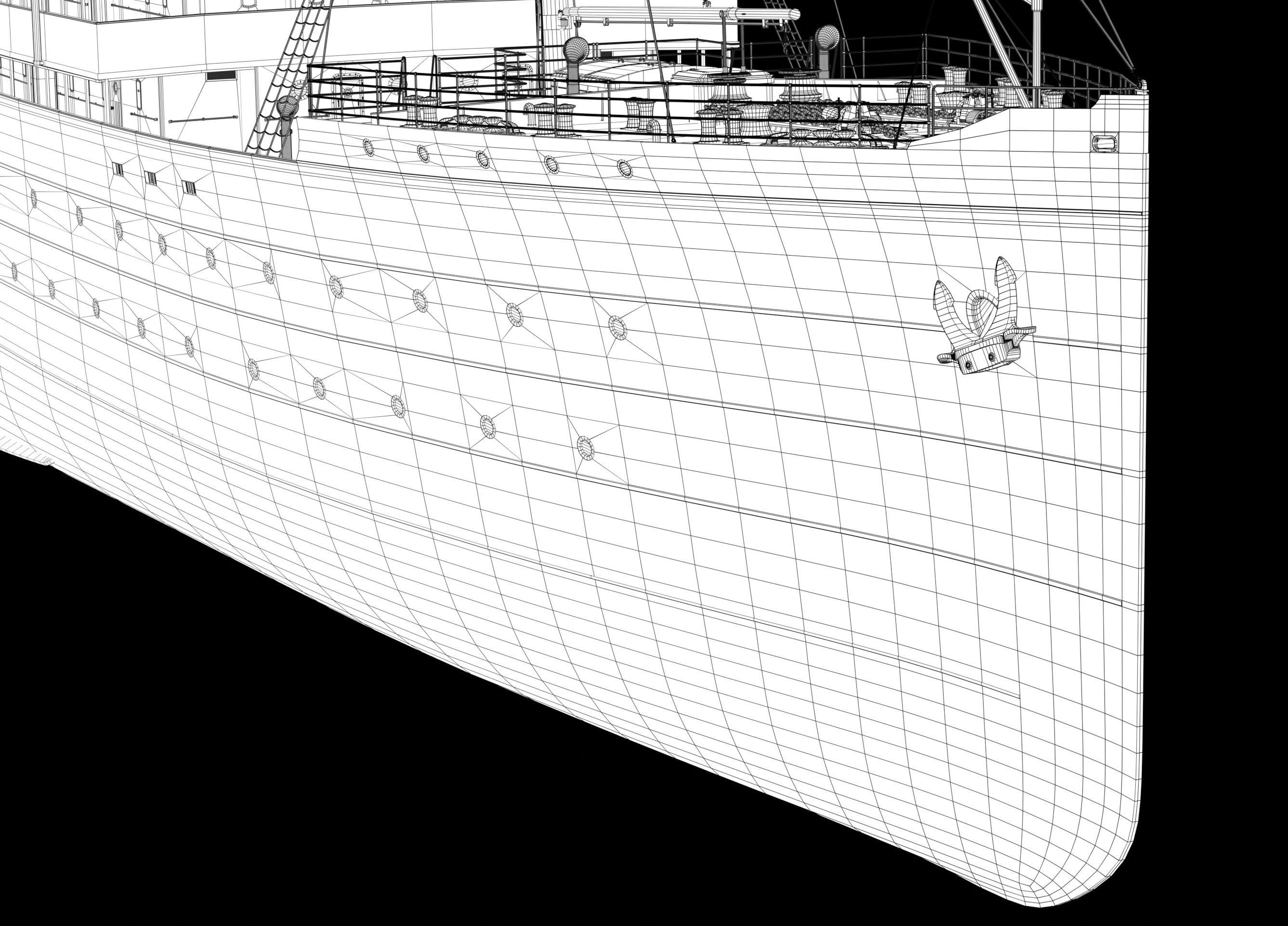 Passenger Steam Ship 3D model_15