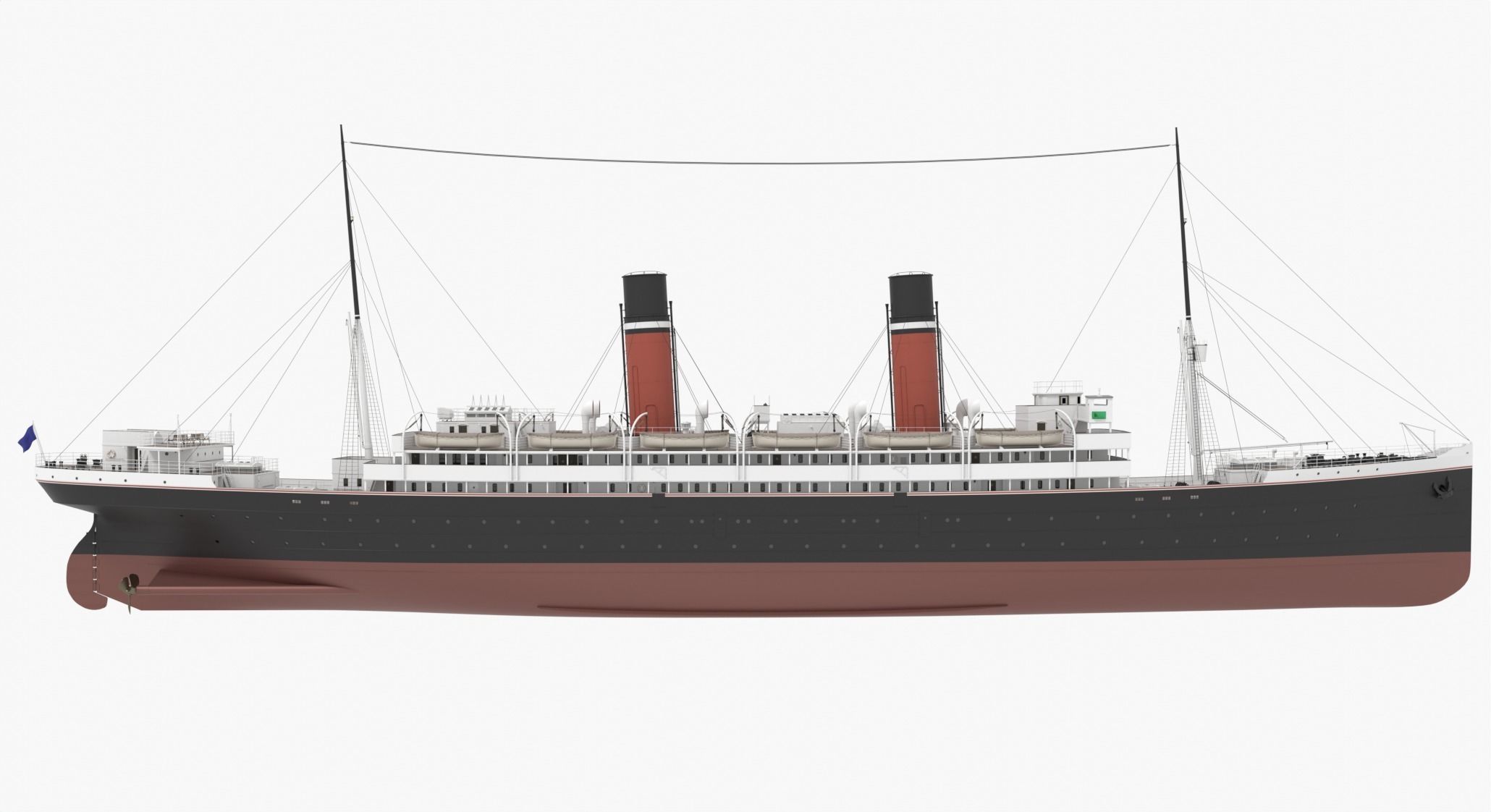 Passenger Steam Ship 3D model_2