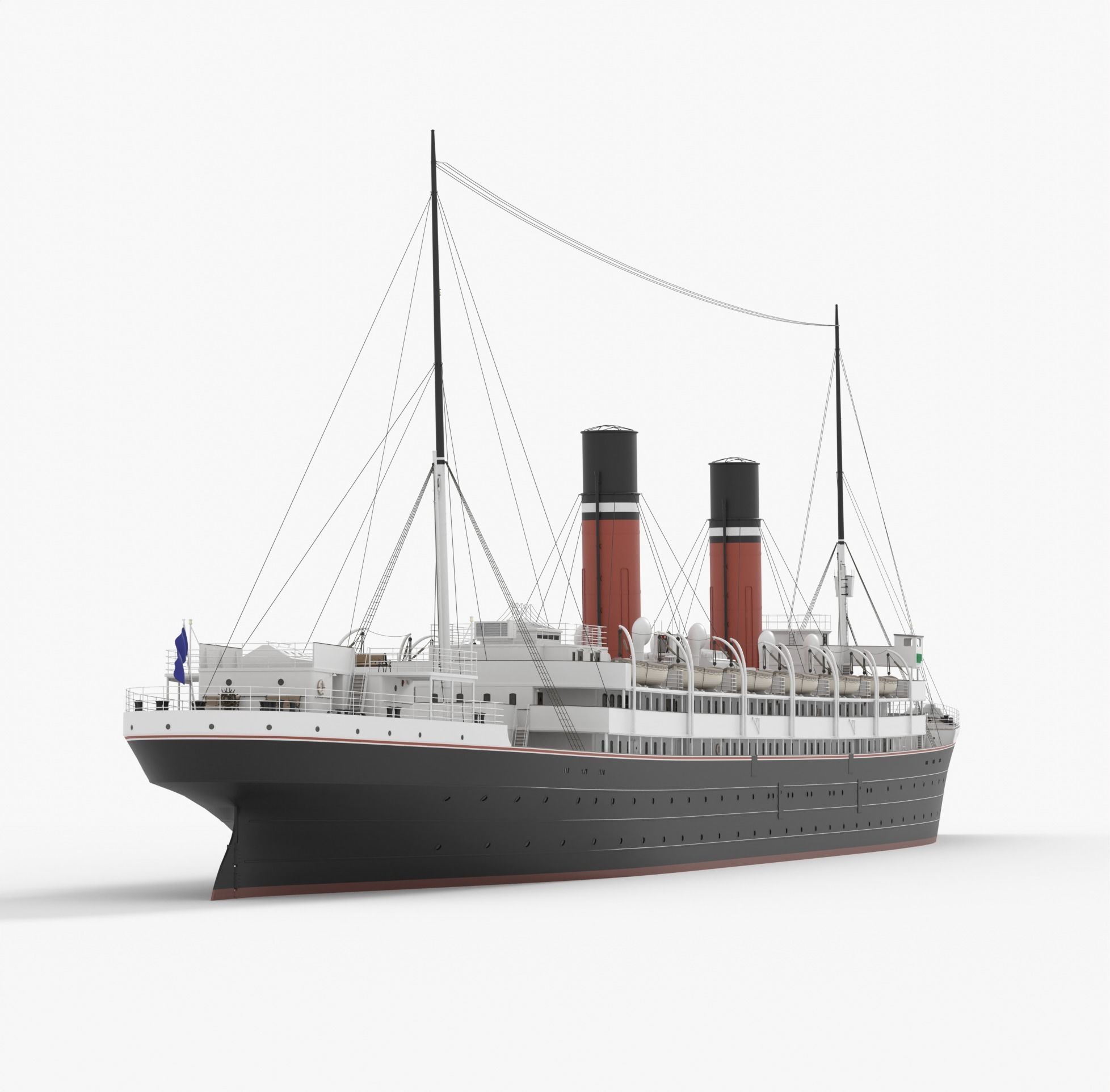 Passenger Steam Ship 3D model_5