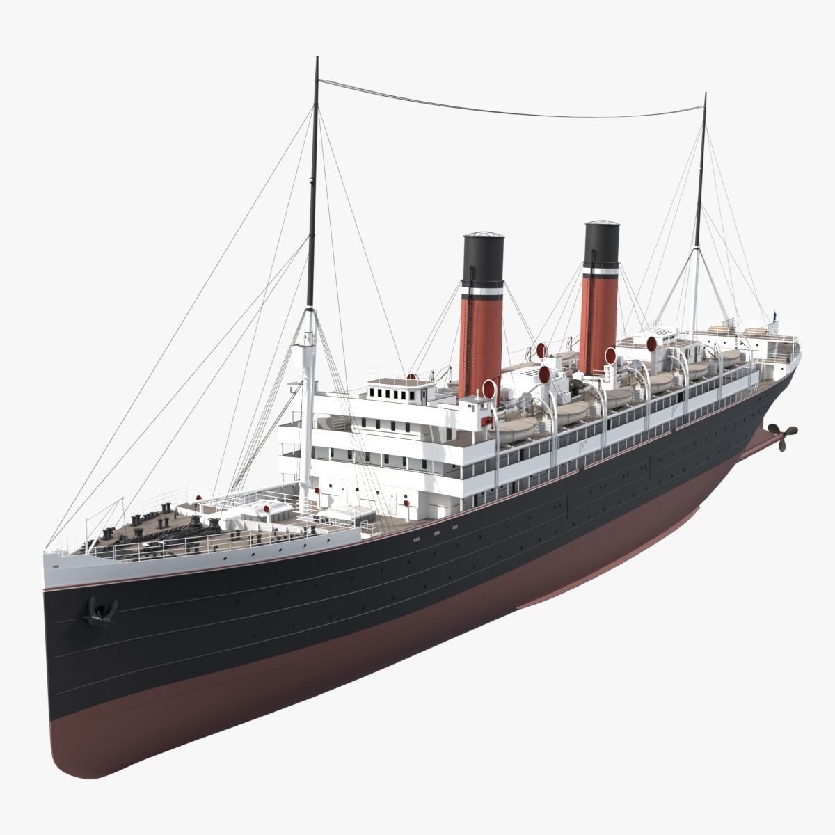 Passenger Steam Ship 3D model_1