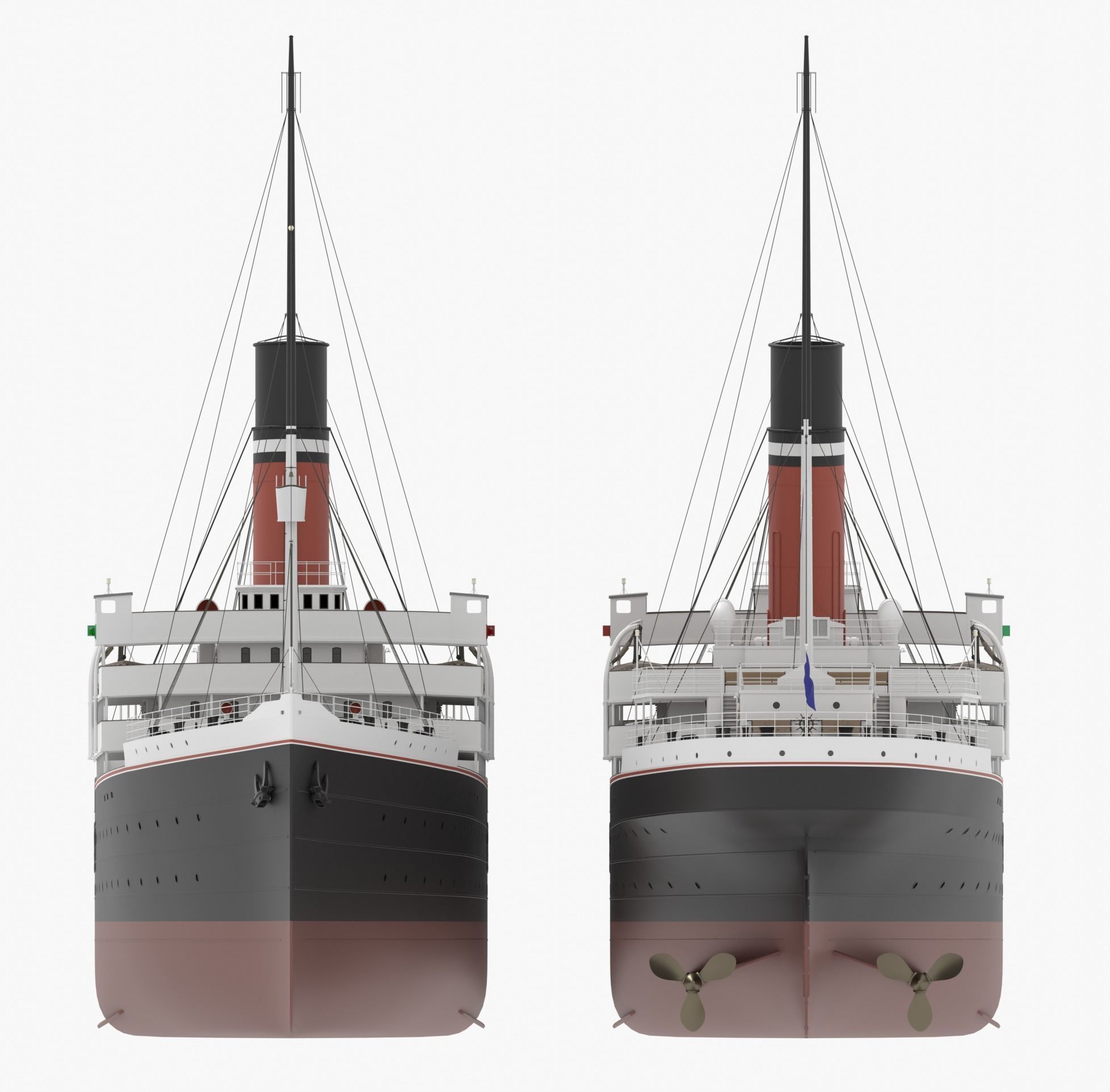Passenger Steam Ship 3D model_8