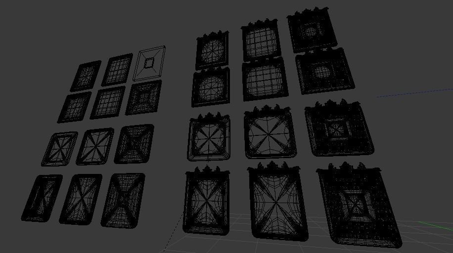 Collection of 3d models for Frame picture gold and wood Low-poly 3D model_2