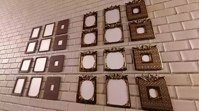 Collection of 3d models for Frame picture gold and wood