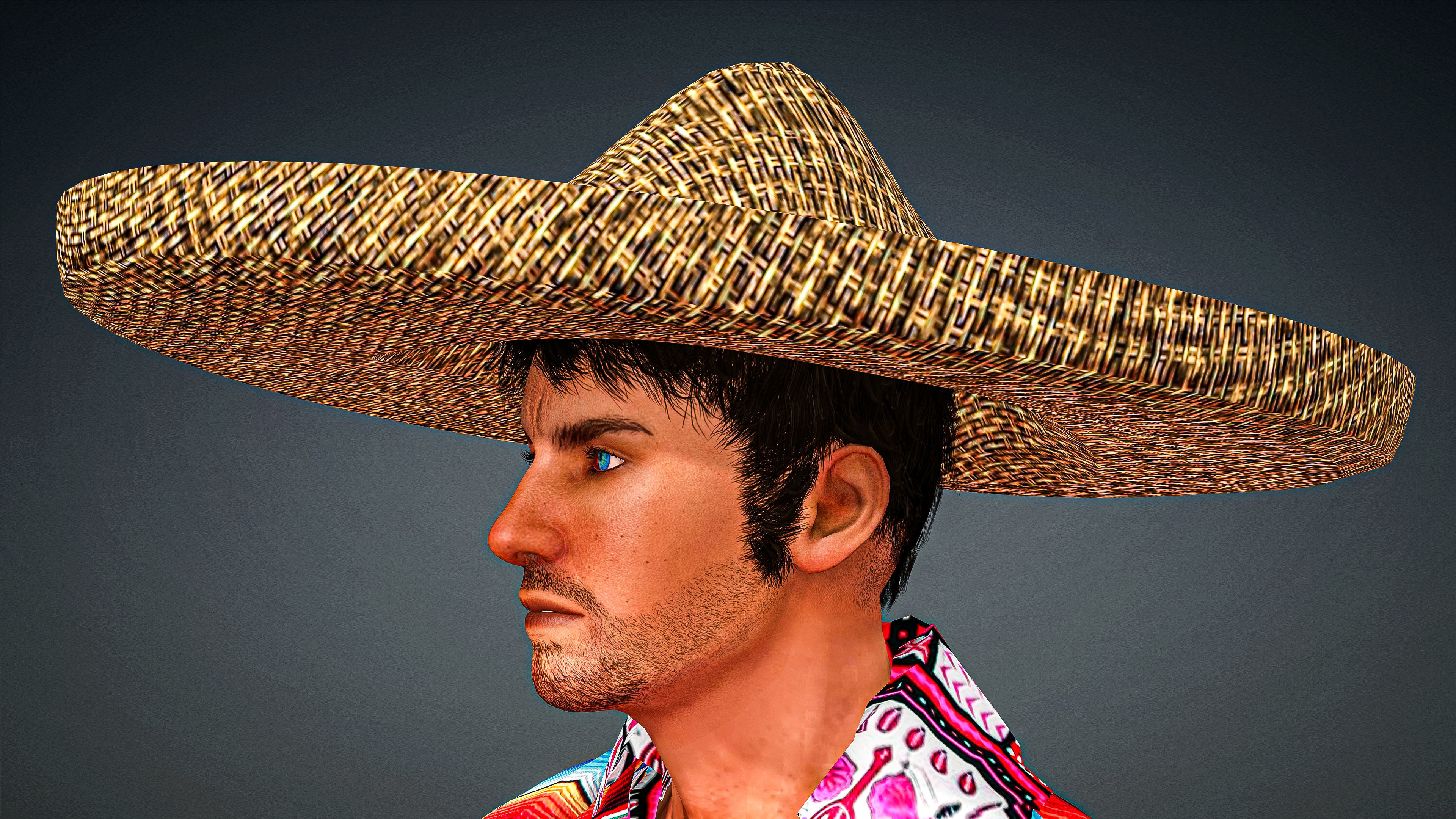 High Quality Realistic Man Mexican Low-poly 3D model_11