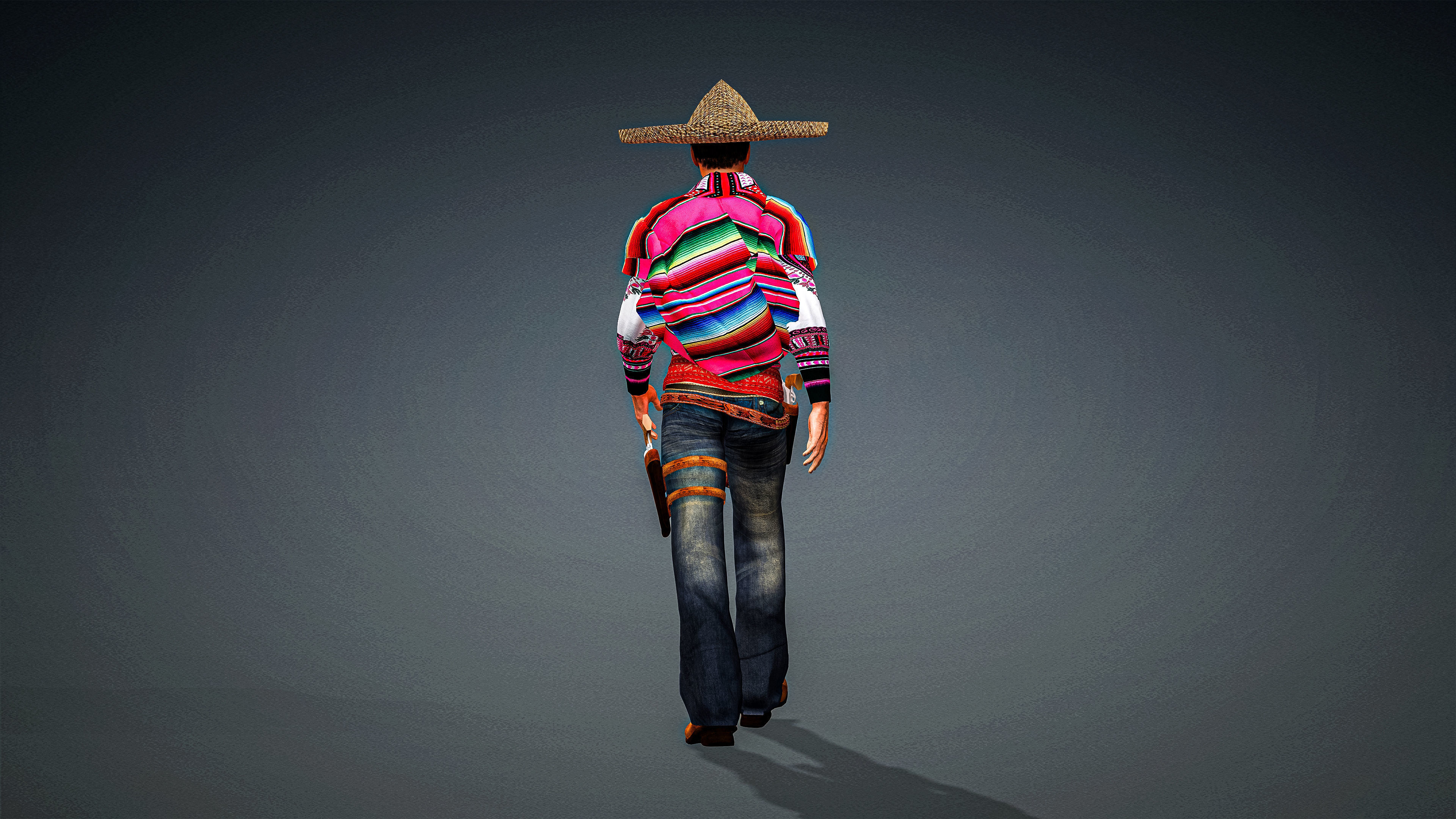 High Quality Realistic Man Mexican Low-poly 3D model_9