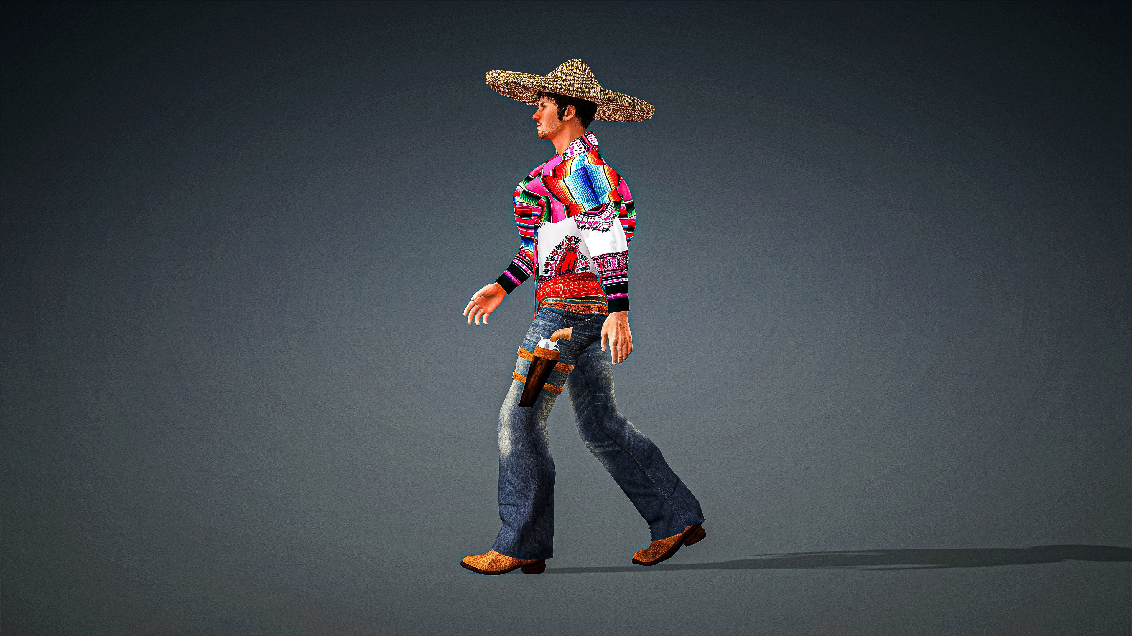High Quality Realistic Man Mexican Low-poly 3D model_6