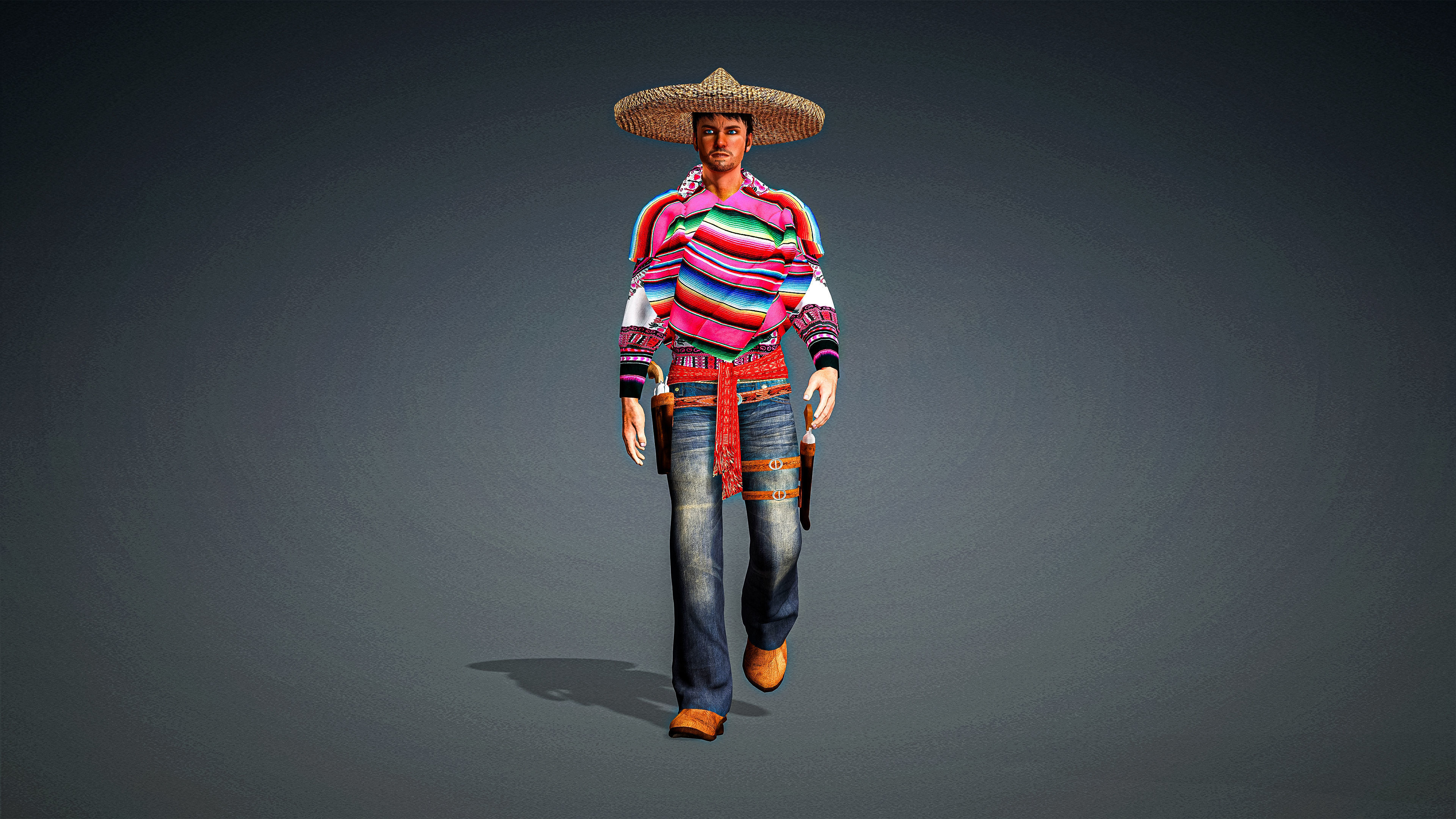 High Quality Realistic Man Mexican Low-poly 3D model_2