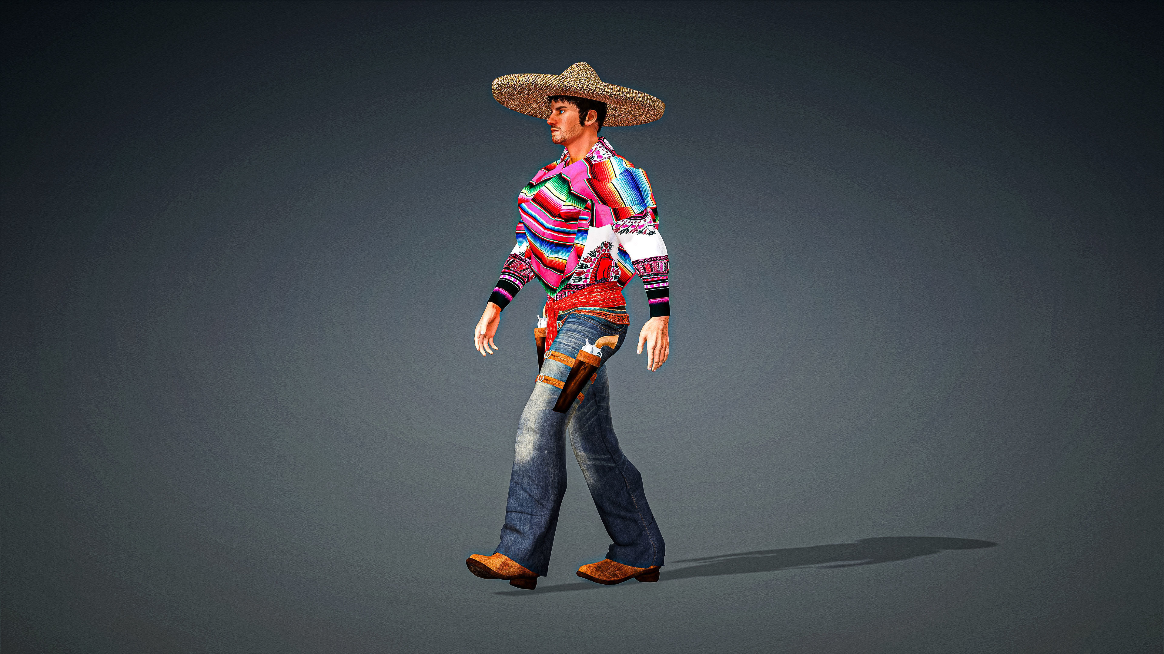 High Quality Realistic Man Mexican Low-poly 3D model_5