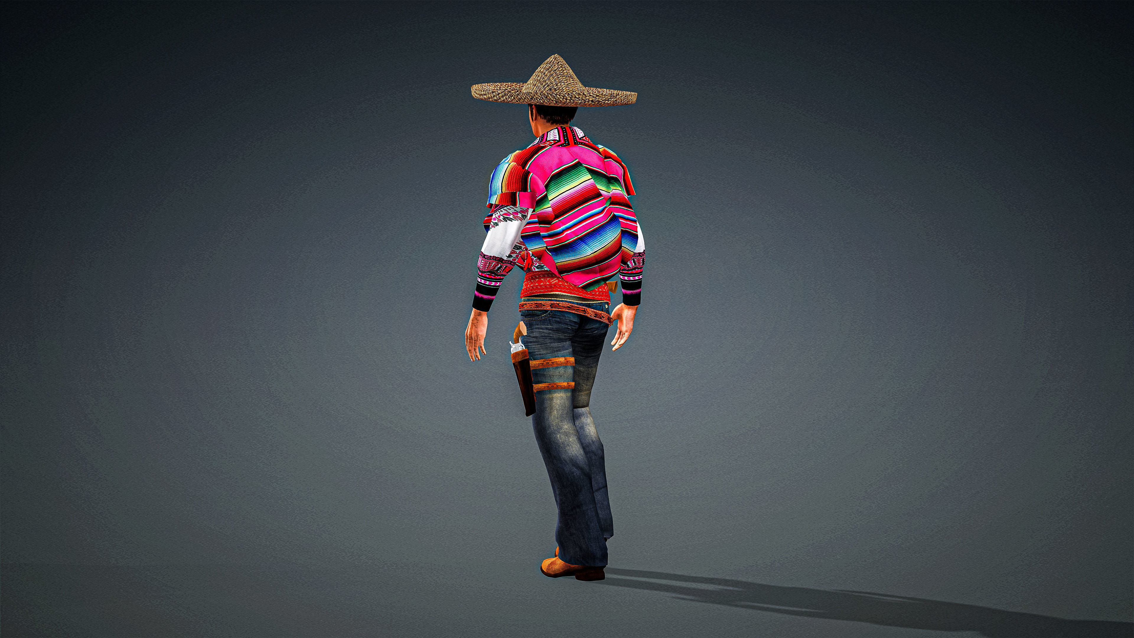 High Quality Realistic Man Mexican Low-poly 3D model_8