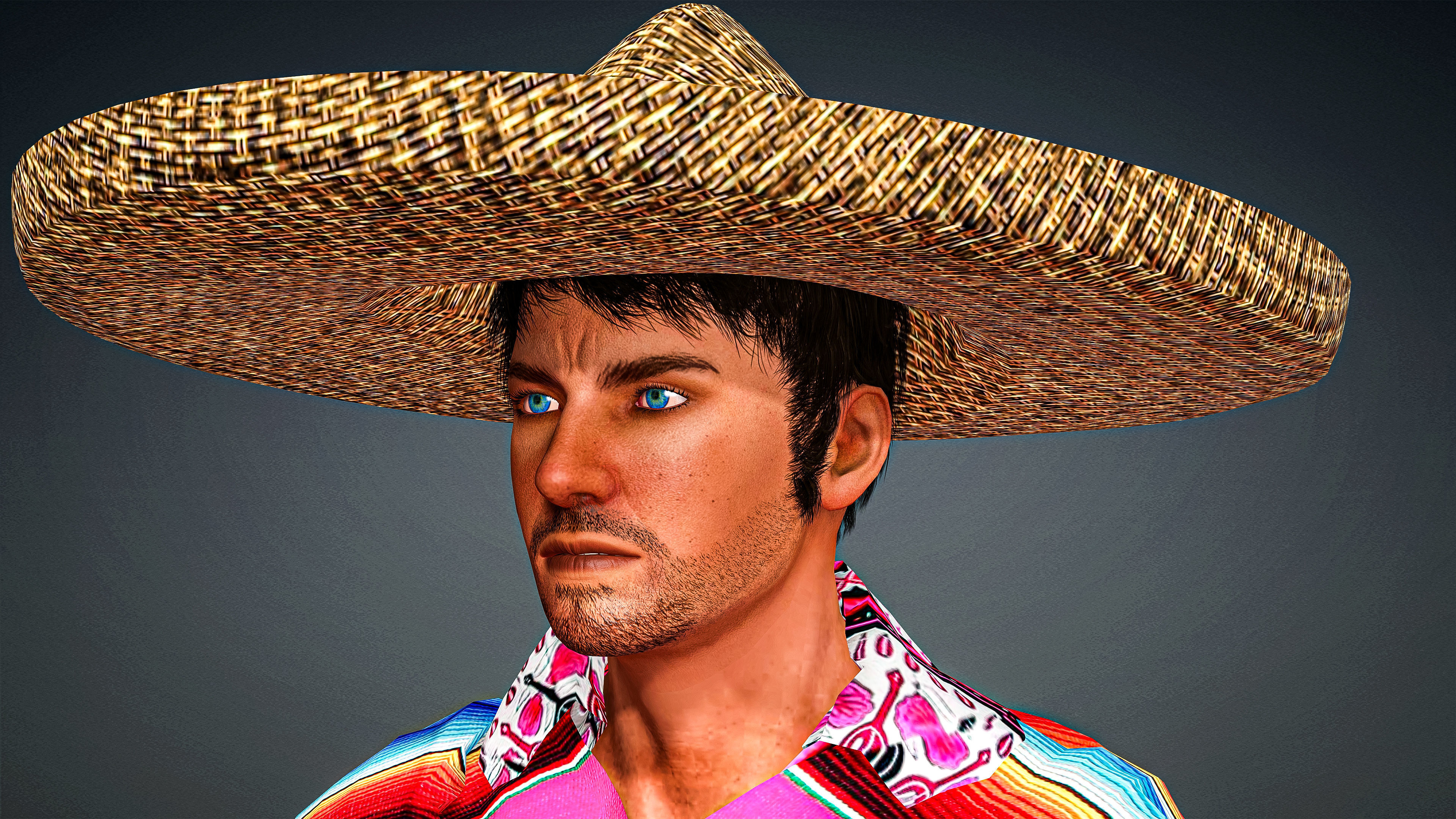 High Quality Realistic Man Mexican Low-poly 3D model_10