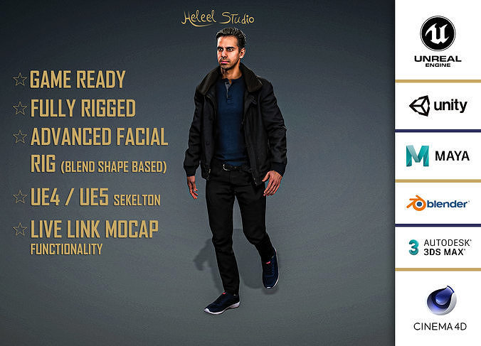 High Quality Realistic Man Casual Jacket Low-poly 3D model