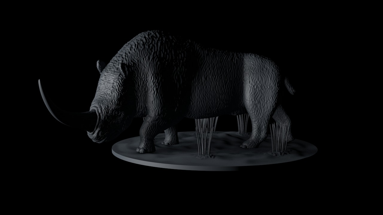 Rinoceronte lanudo 3D print model_4