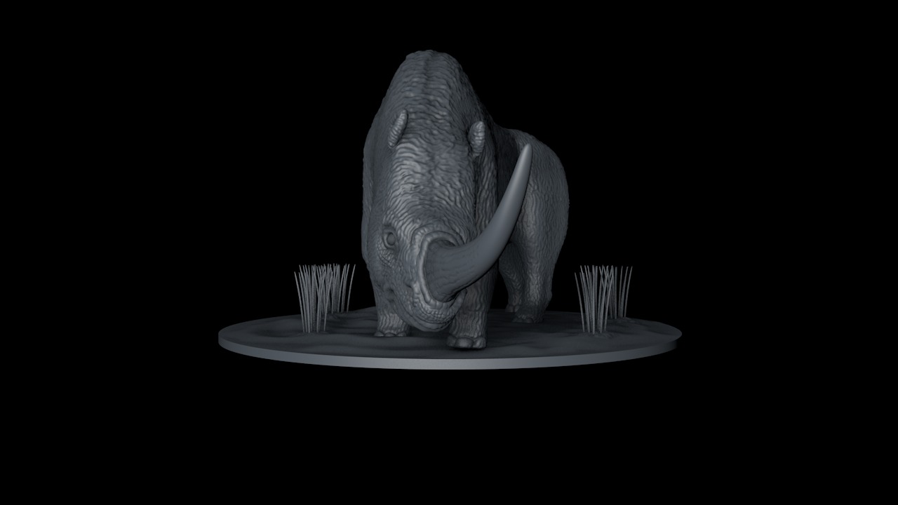 Rinoceronte lanudo 3D print model_3