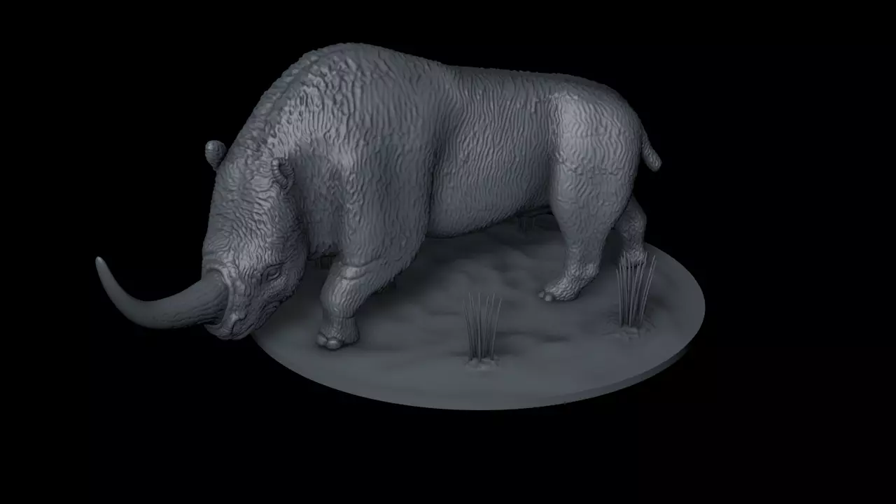 Rinoceronte lanudo 3D print model_0