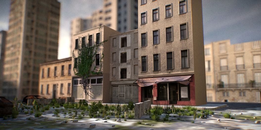 Postwar City - Exterior Scene 3D model_1