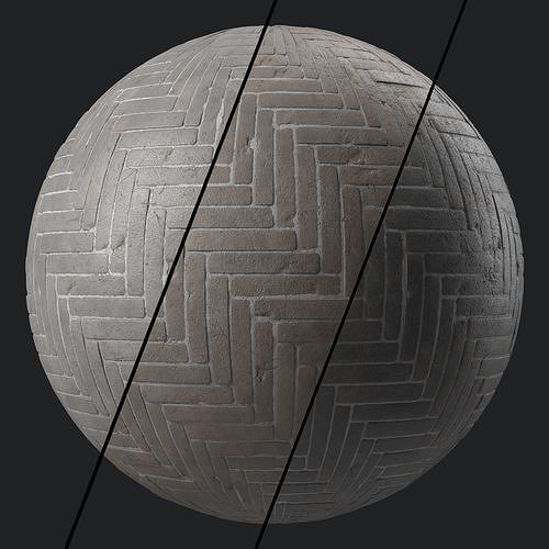 Pavement Materials 107- Concrete Paving - Sbsar Pbr 4k Seamless Texture