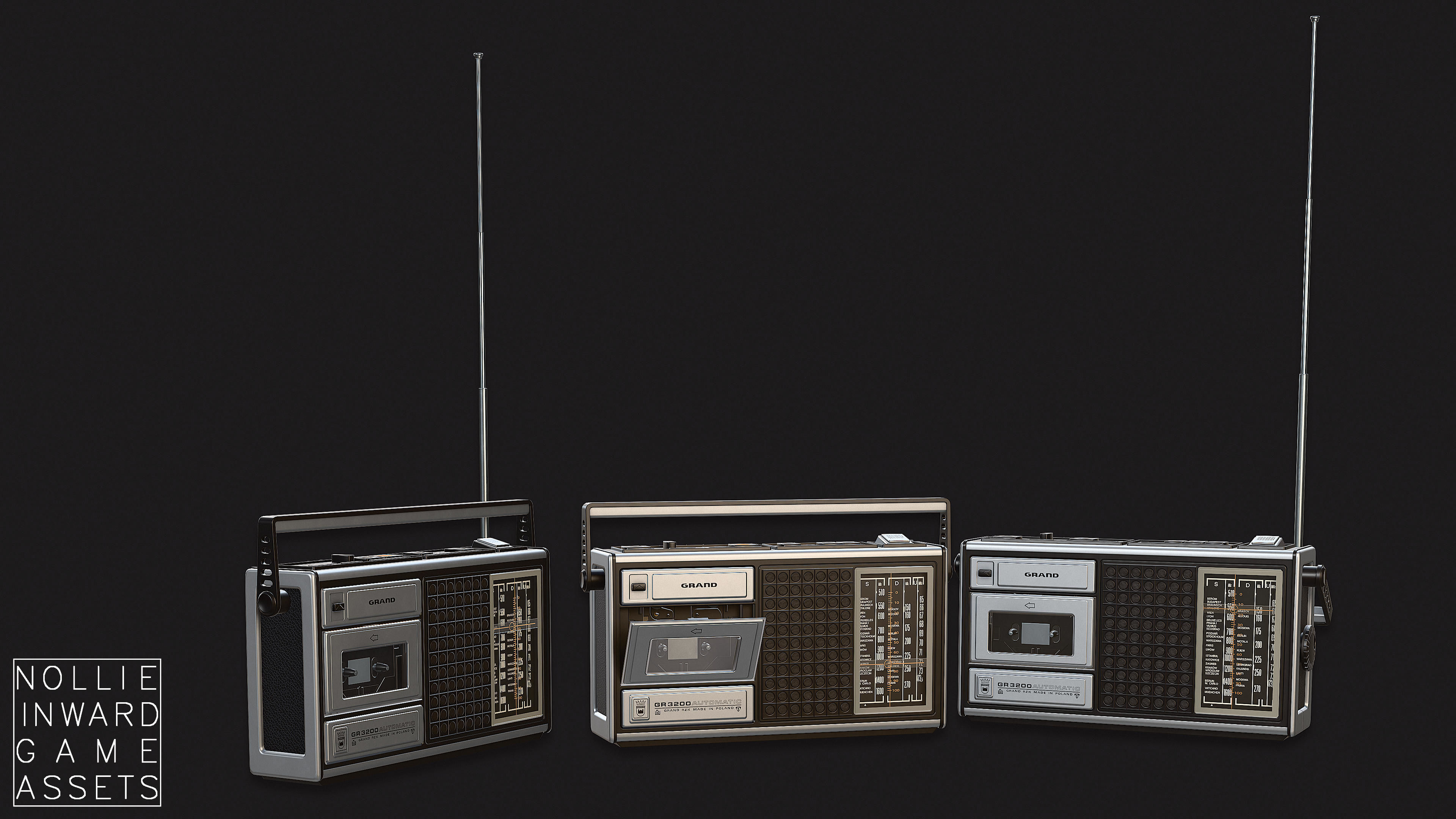 Vintage Radio Grand Clean and Dirty - Game Ready Hero Props 3D Model Collection_14