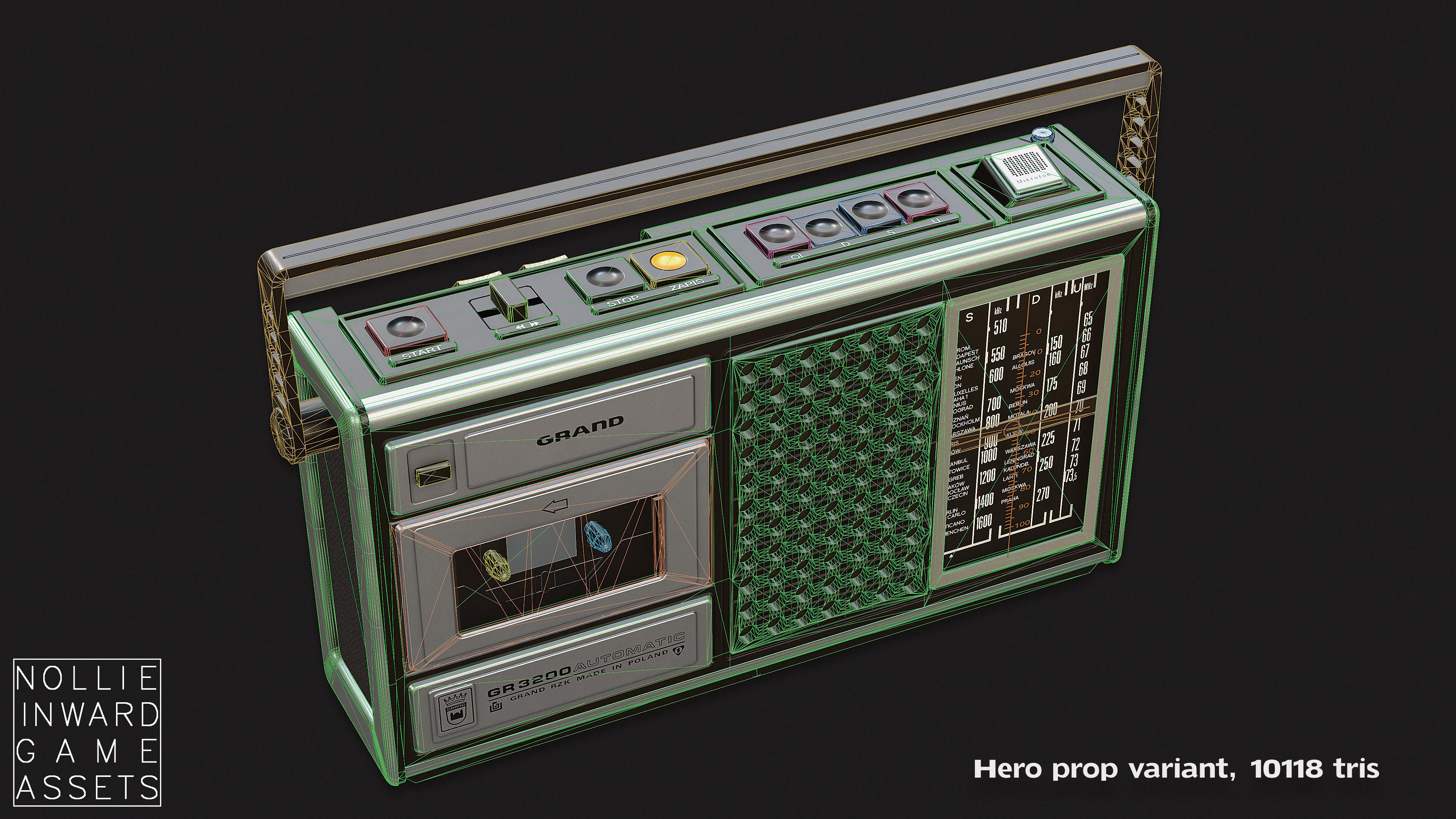 Vintage Radio Grand Clean and Dirty - Game Ready Hero Props 3D Model Collection_11