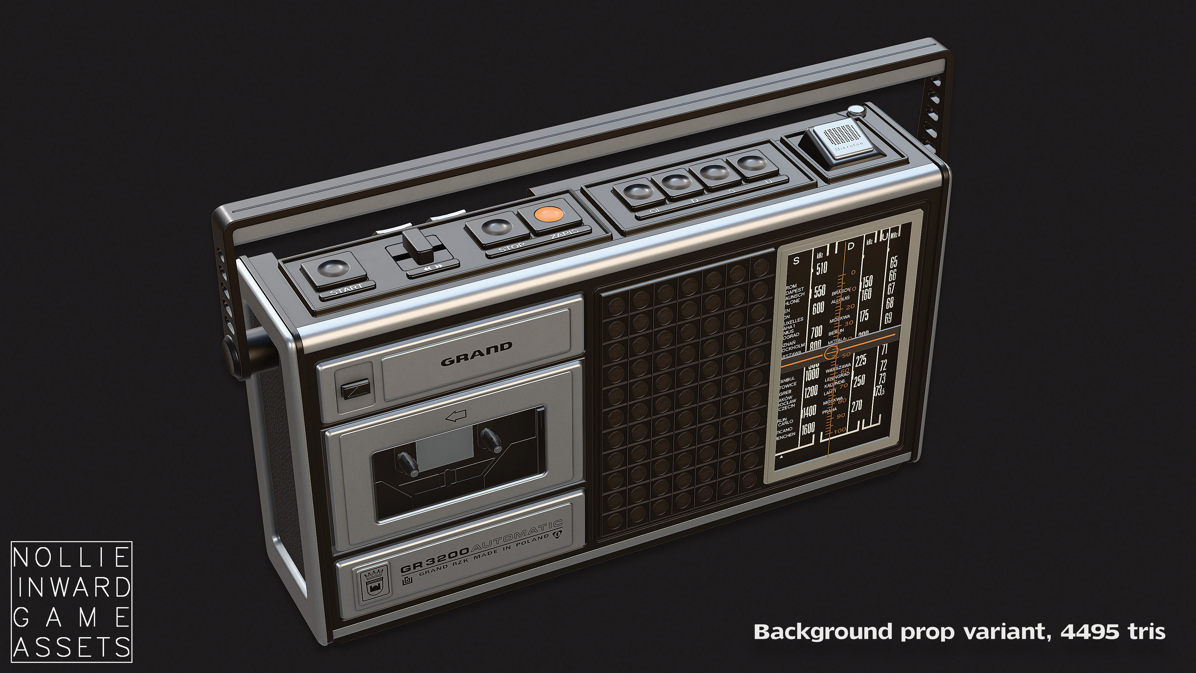 Vintage Radio Grand Clean and Dirty - Game Ready Hero Props 3D Model Collection_8