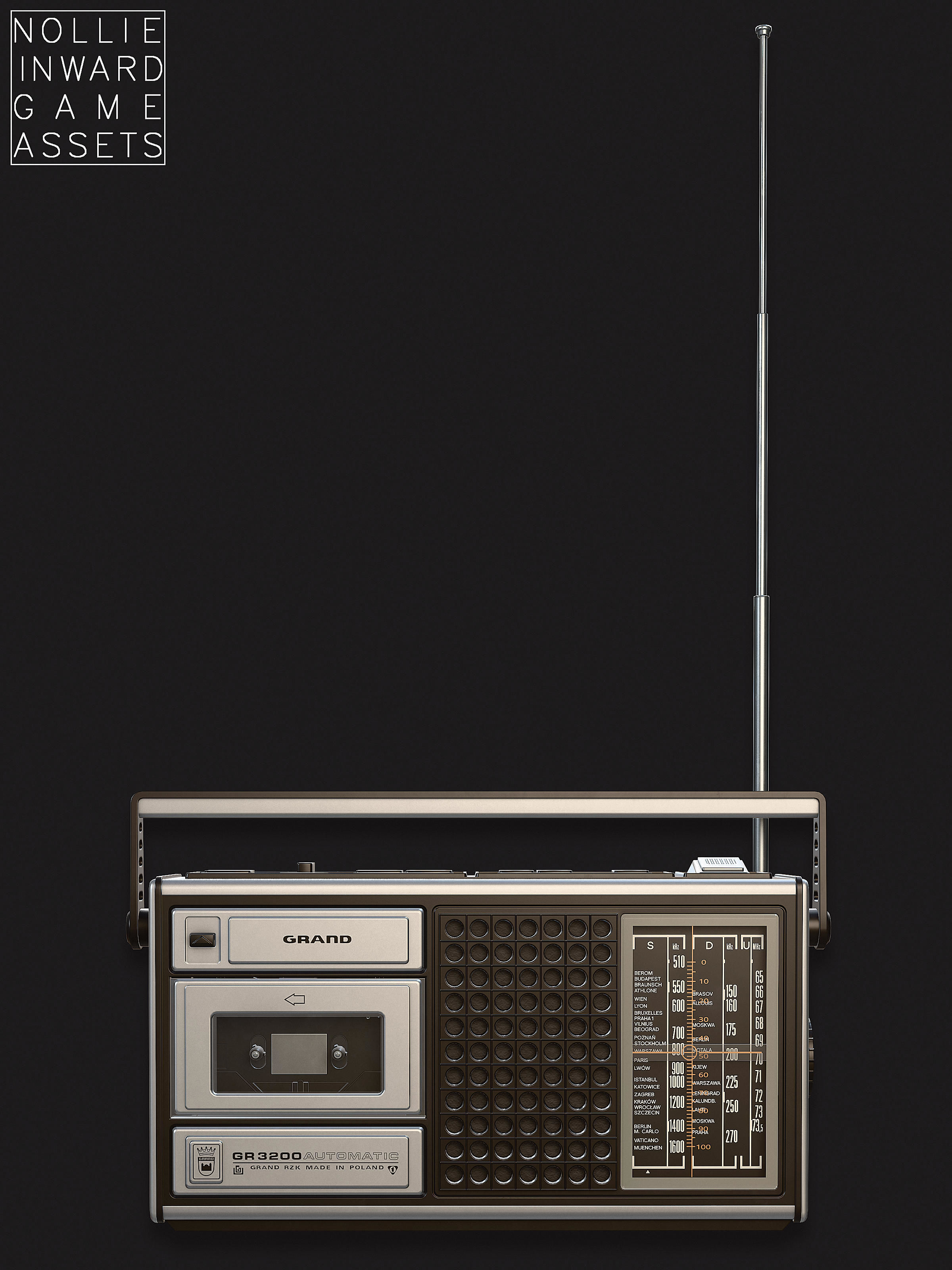 Vintage Radio Grand Clean and Dirty - Game Ready Hero Props 3D Model Collection_1