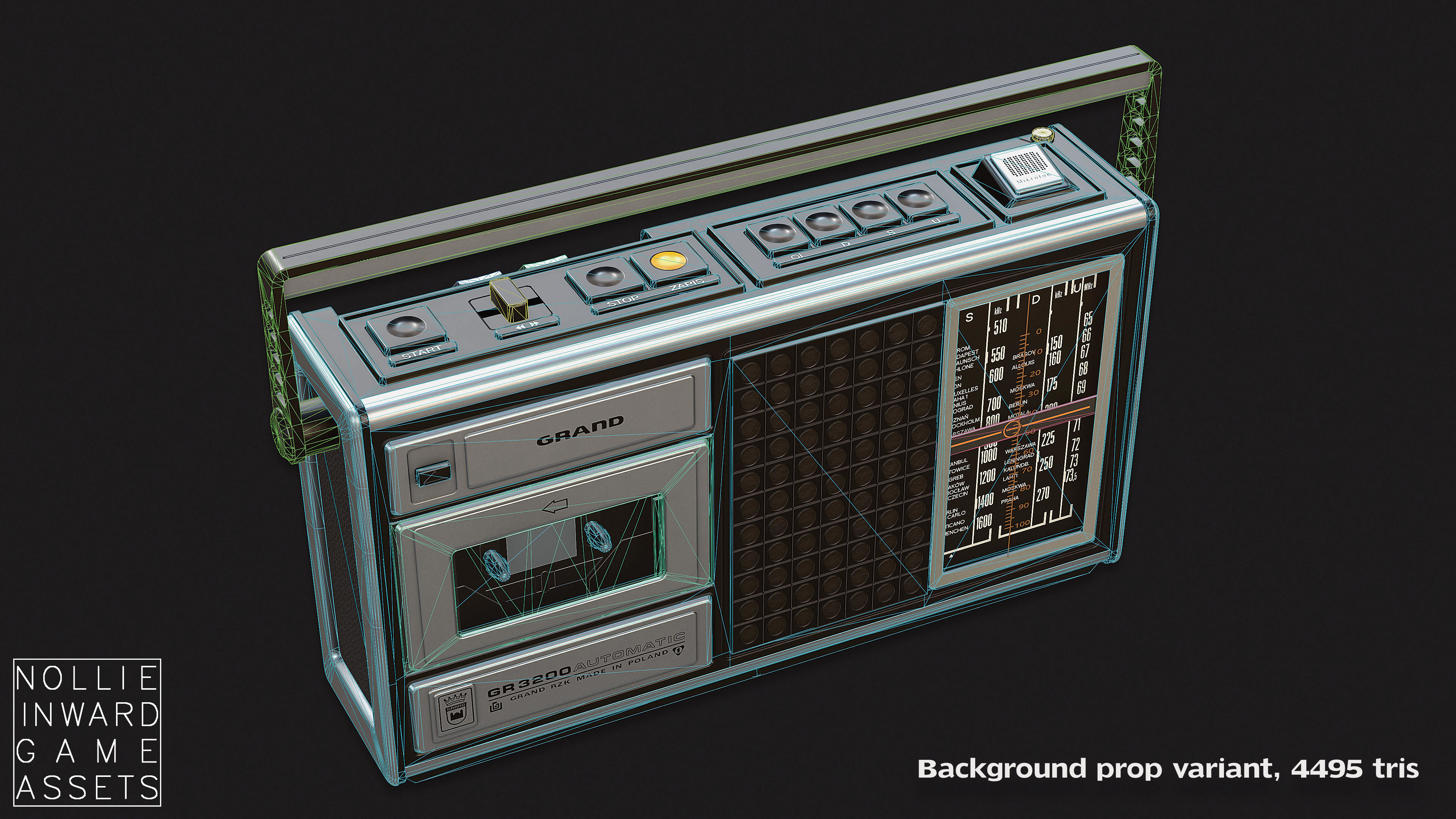 Vintage Radio Grand Clean and Dirty - Game Ready Hero Props 3D Model Collection_10