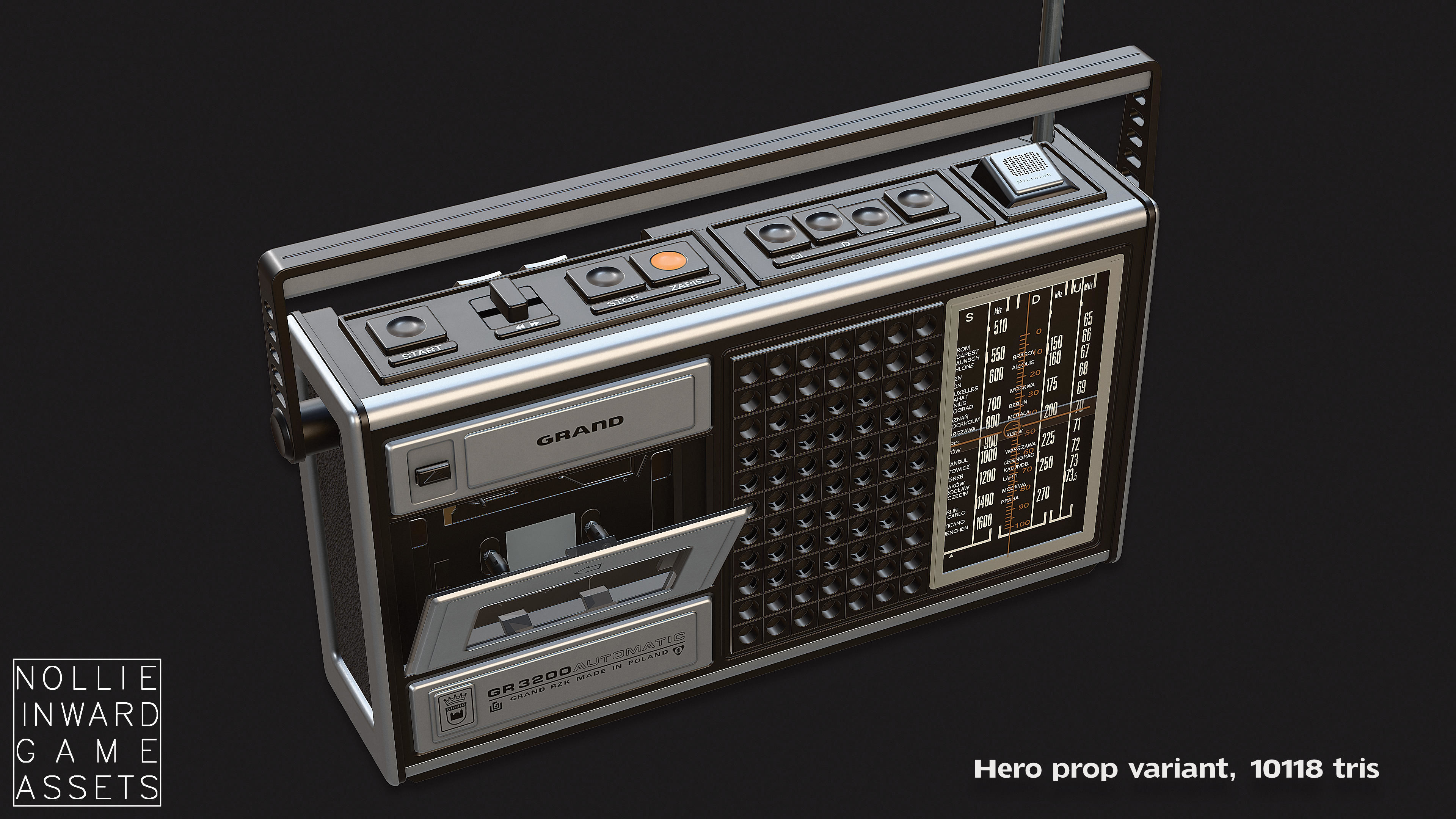 Vintage Radio Grand Clean and Dirty - Game Ready Hero Props 3D Model Collection_7