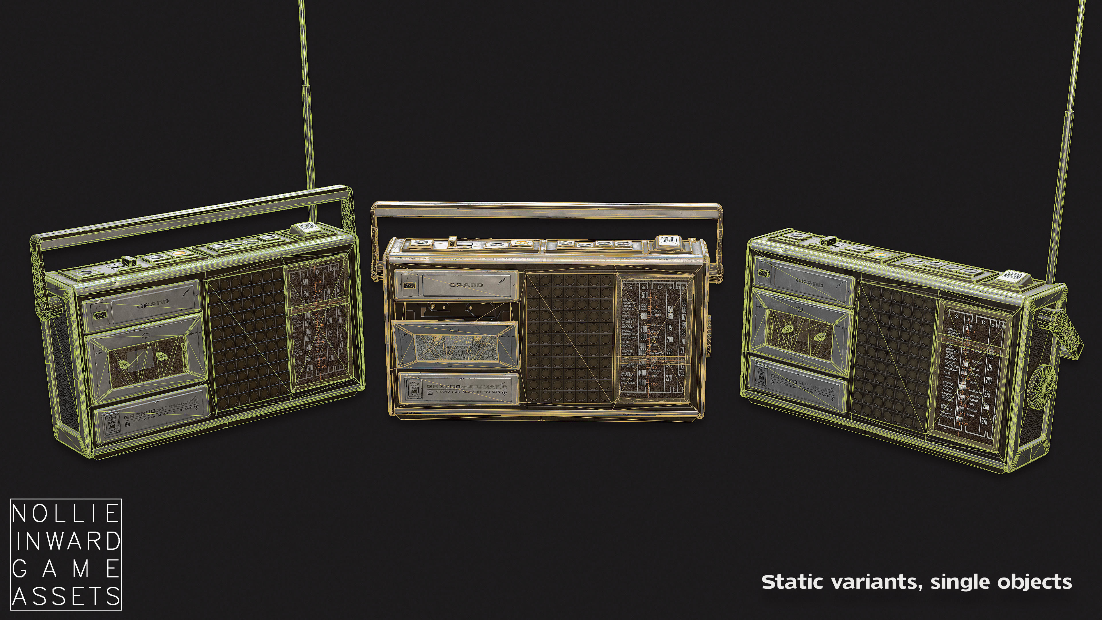 Vintage Radio Grand Clean and Dirty - Game Ready Hero Props 3D Model Collection_13