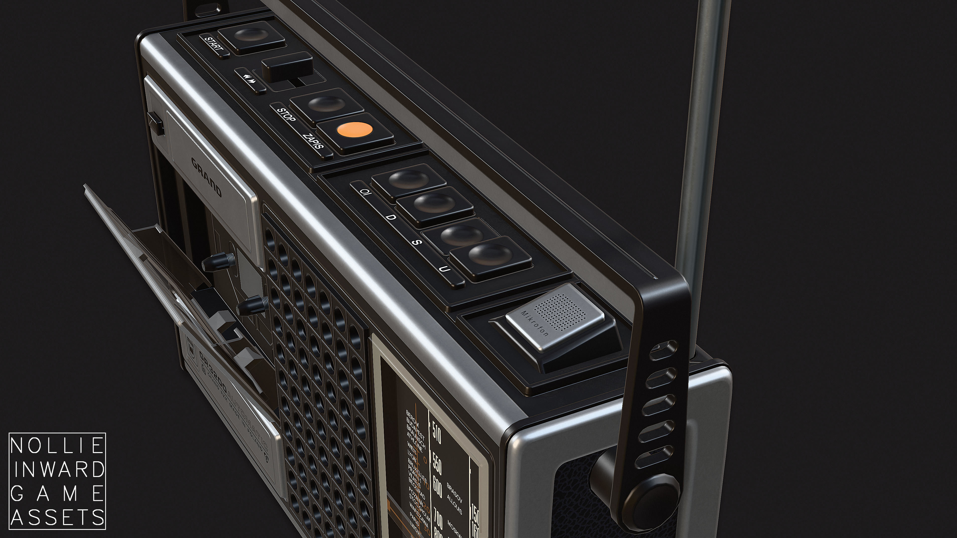 Vintage Radio Grand Clean and Dirty - Game Ready Hero Props 3D Model Collection_28