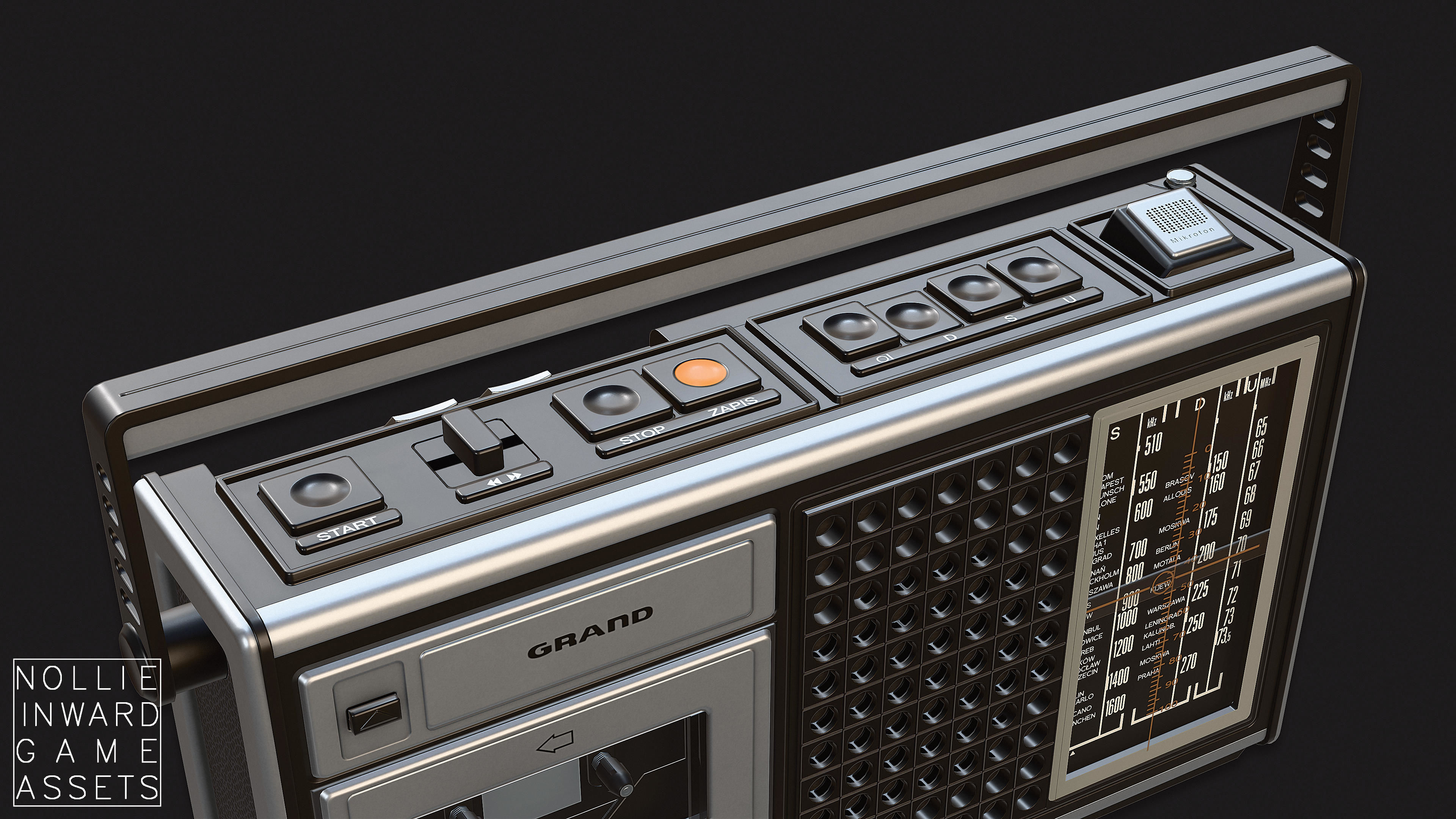 Vintage Radio Grand Clean and Dirty - Game Ready Hero Props 3D Model Collection_21