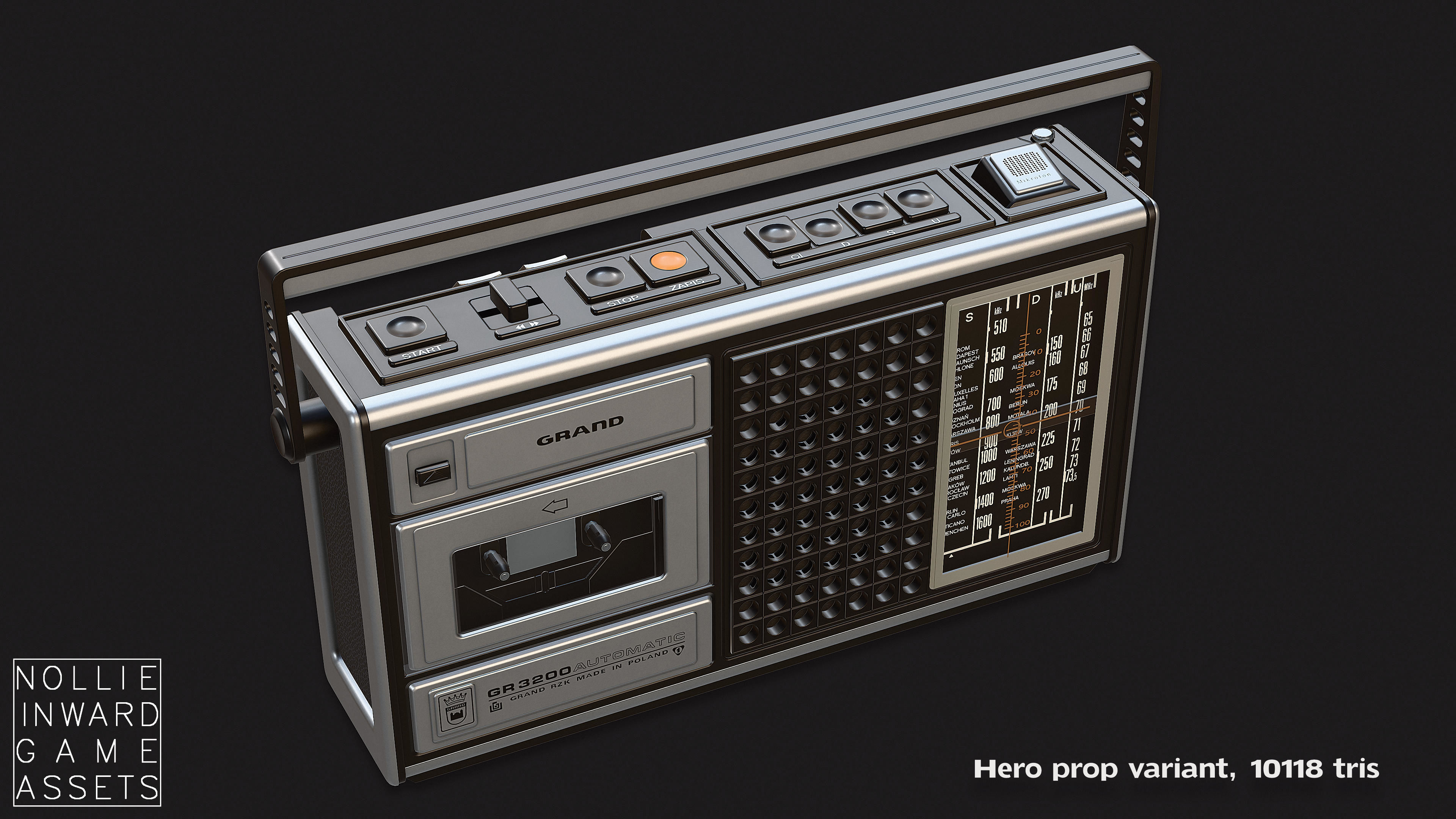 Vintage Radio Grand Clean and Dirty - Game Ready Hero Props 3D Model Collection_9