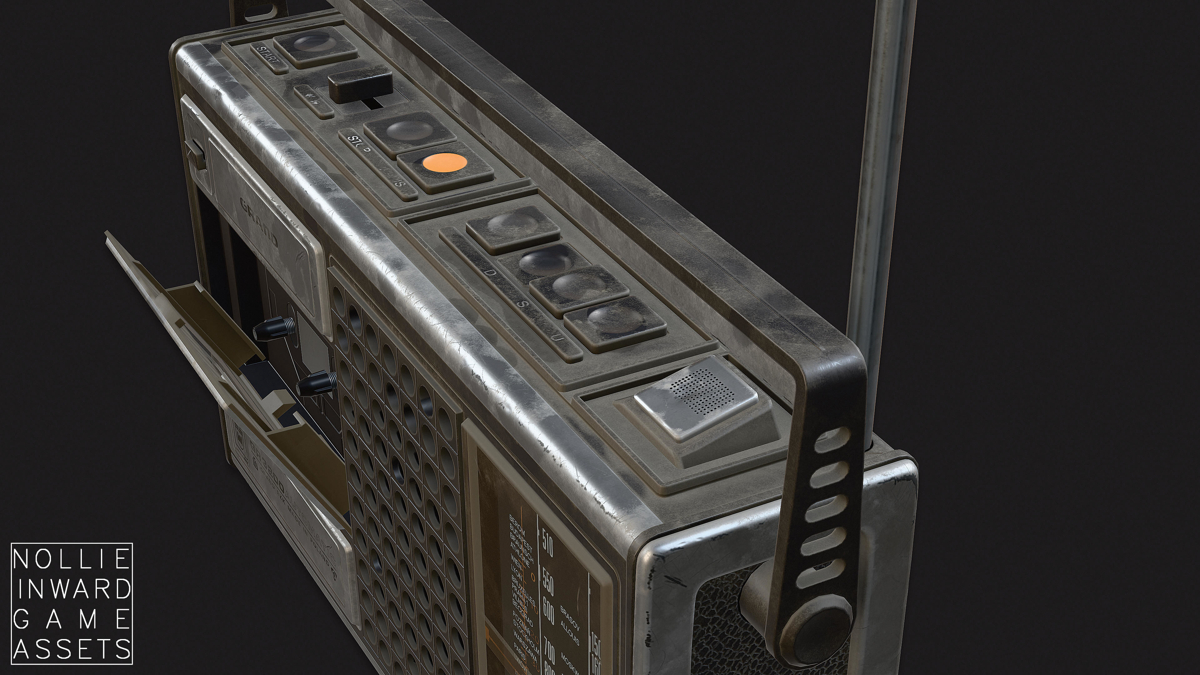 Vintage Radio Grand Clean and Dirty - Game Ready Hero Props 3D Model Collection_29