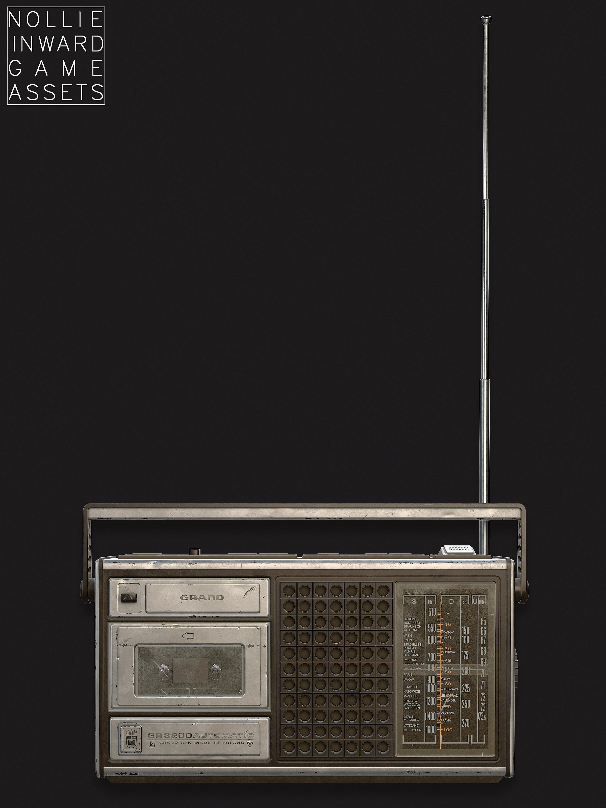 Vintage Radio Grand Clean and Dirty - Game Ready Hero Props 3D Model Collection_2