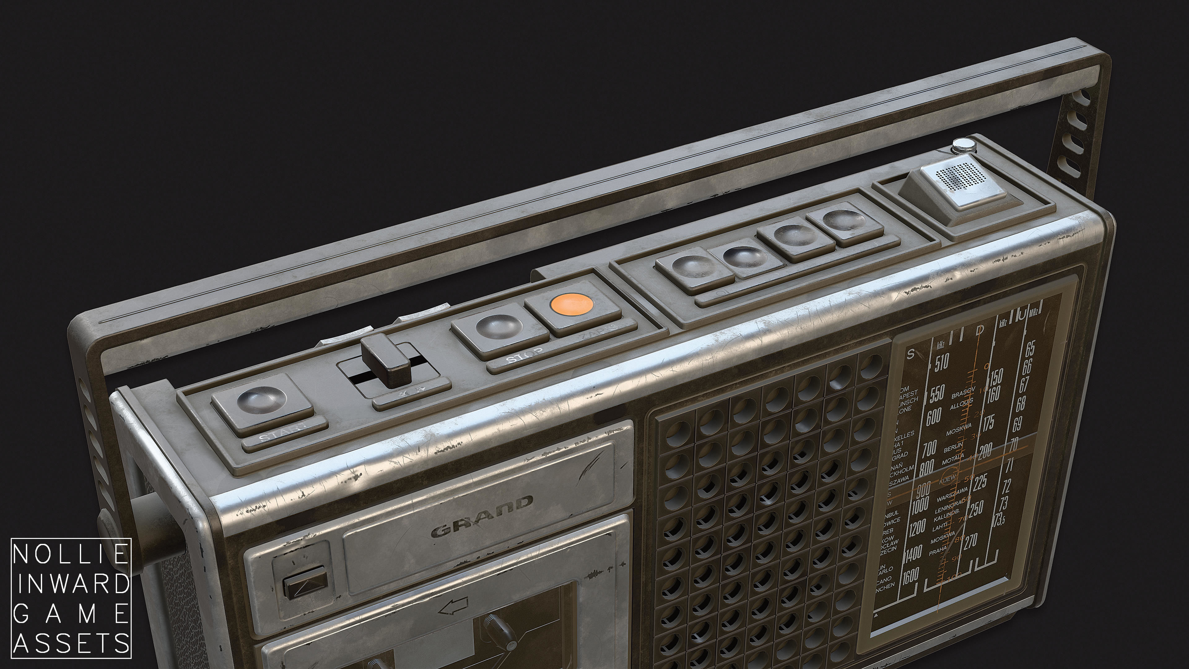 Vintage Radio Grand Clean and Dirty - Game Ready Hero Props 3D Model Collection_22