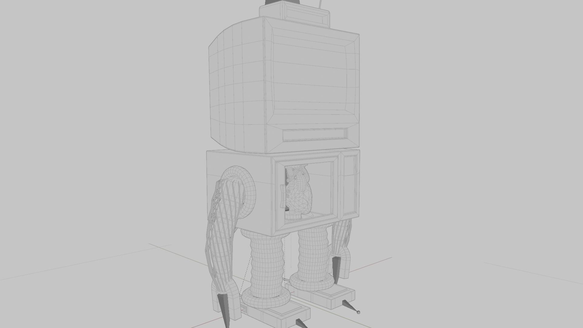Home appliances robot Low-poly 3D model_3