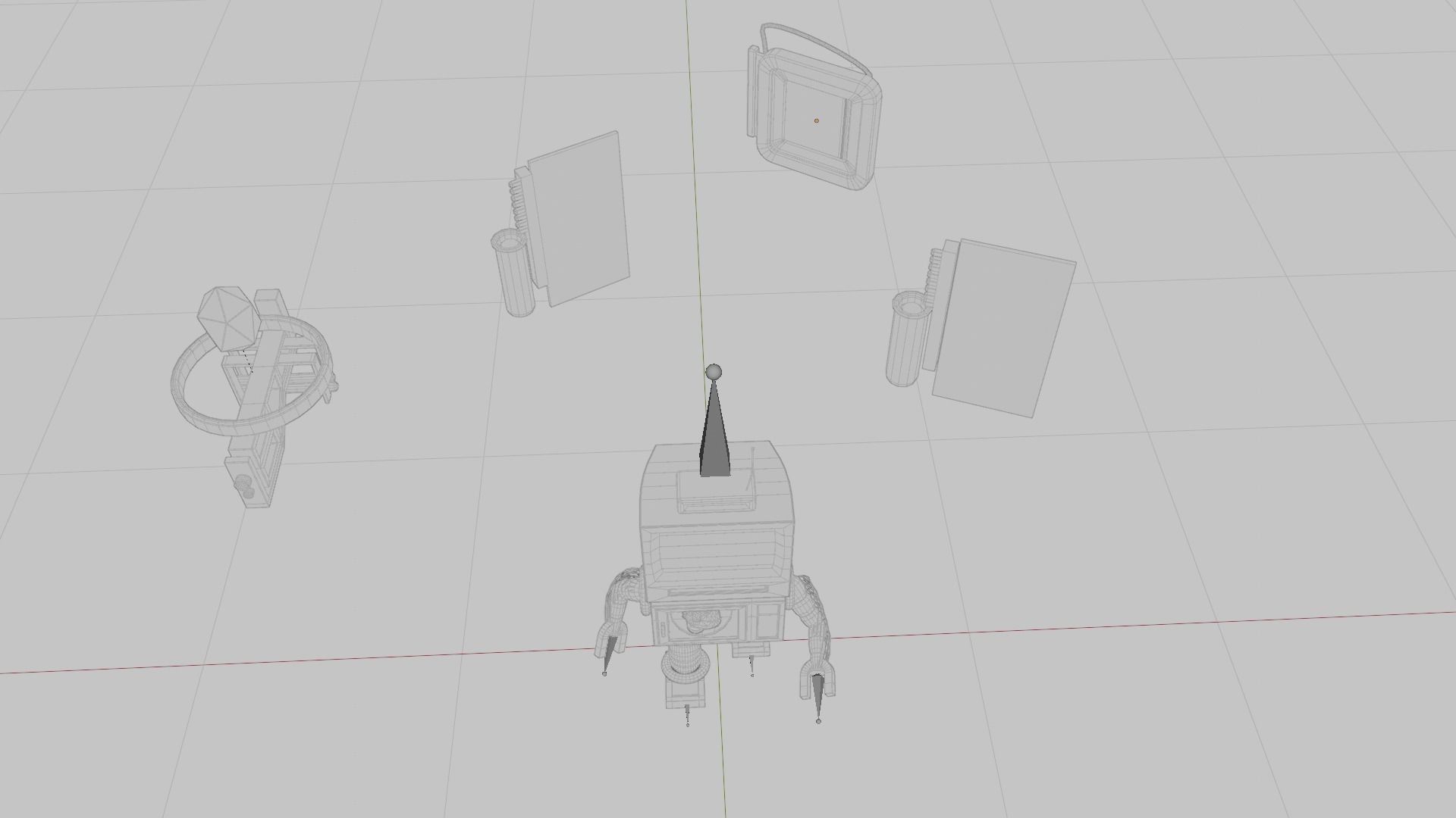 Home appliances robot Low-poly 3D model_19