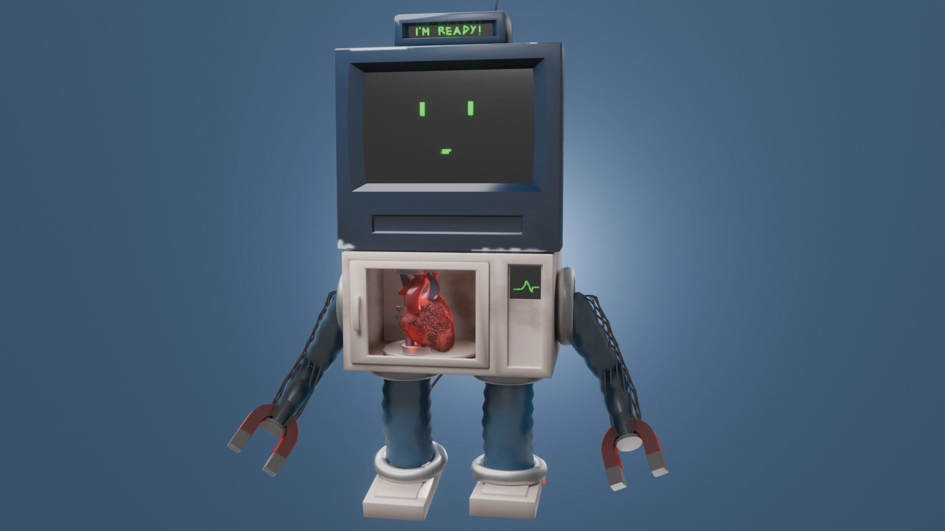 Home appliances robot Low-poly 3D model_1