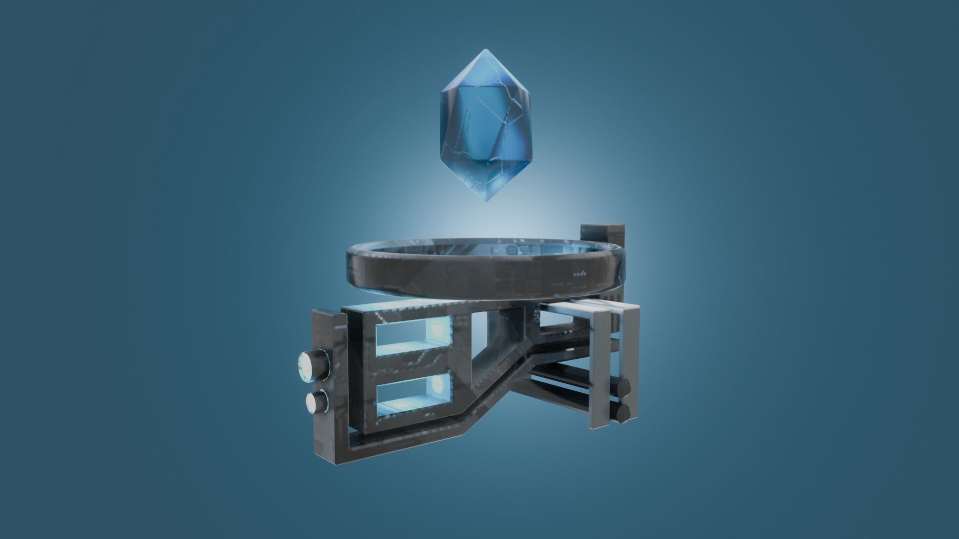 Home appliances robot Low-poly 3D model_8