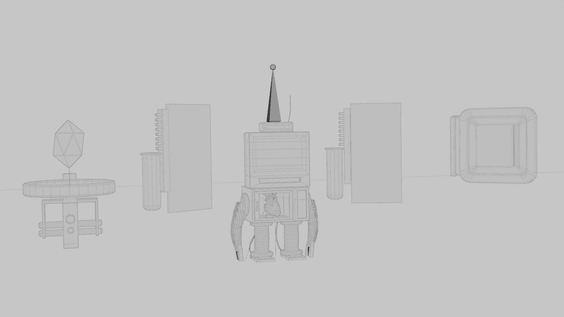 Home appliances robot Low-poly 3D model_11