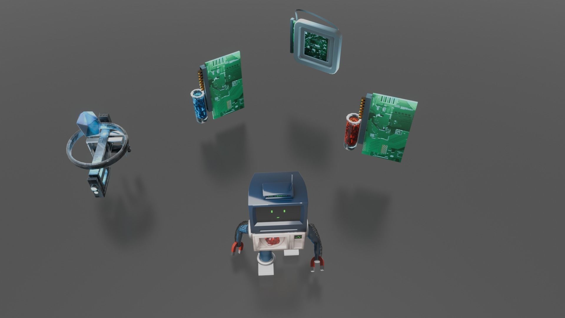 Home appliances robot Low-poly 3D model_18
