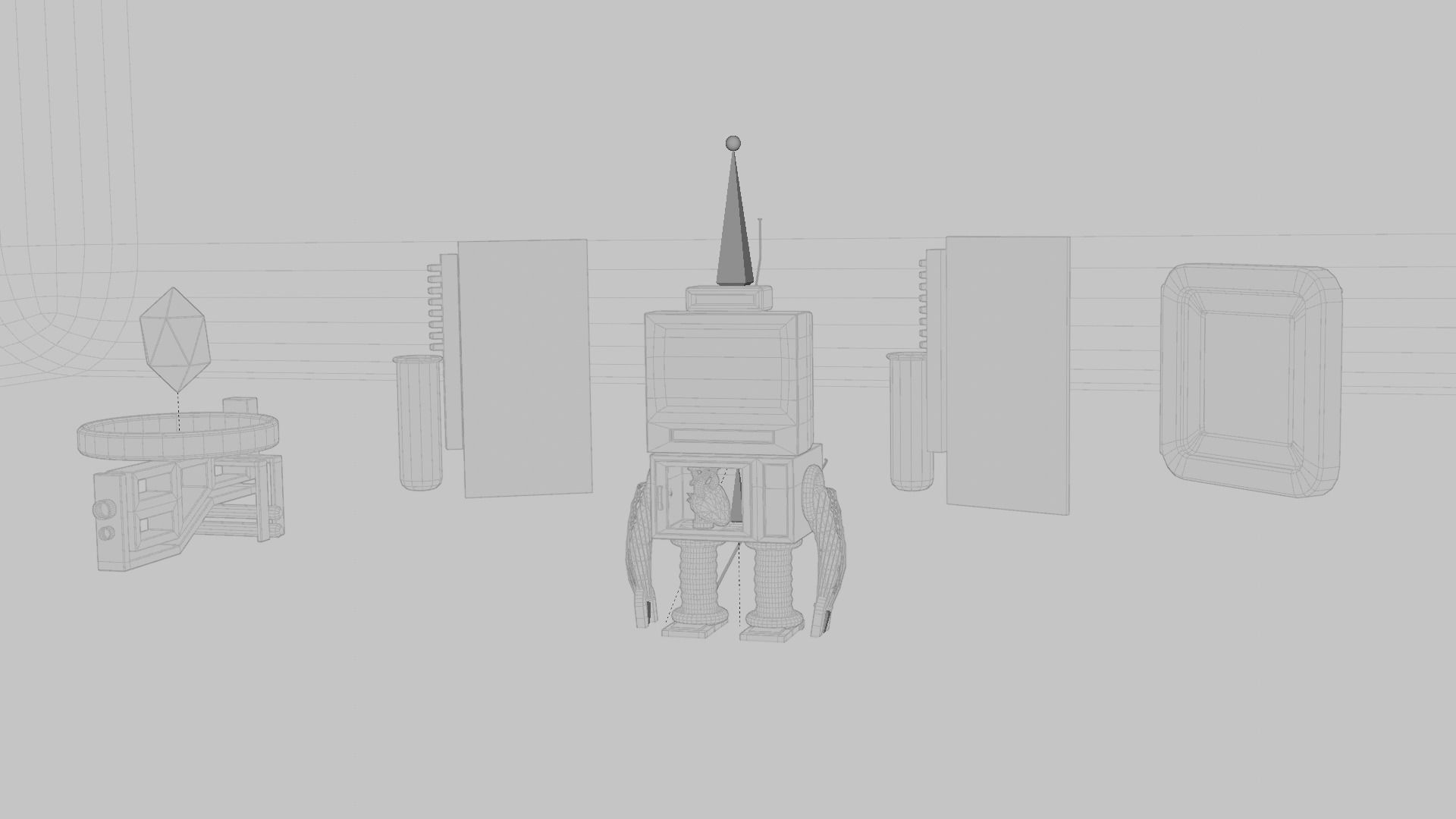 Home appliances robot Low-poly 3D model_21